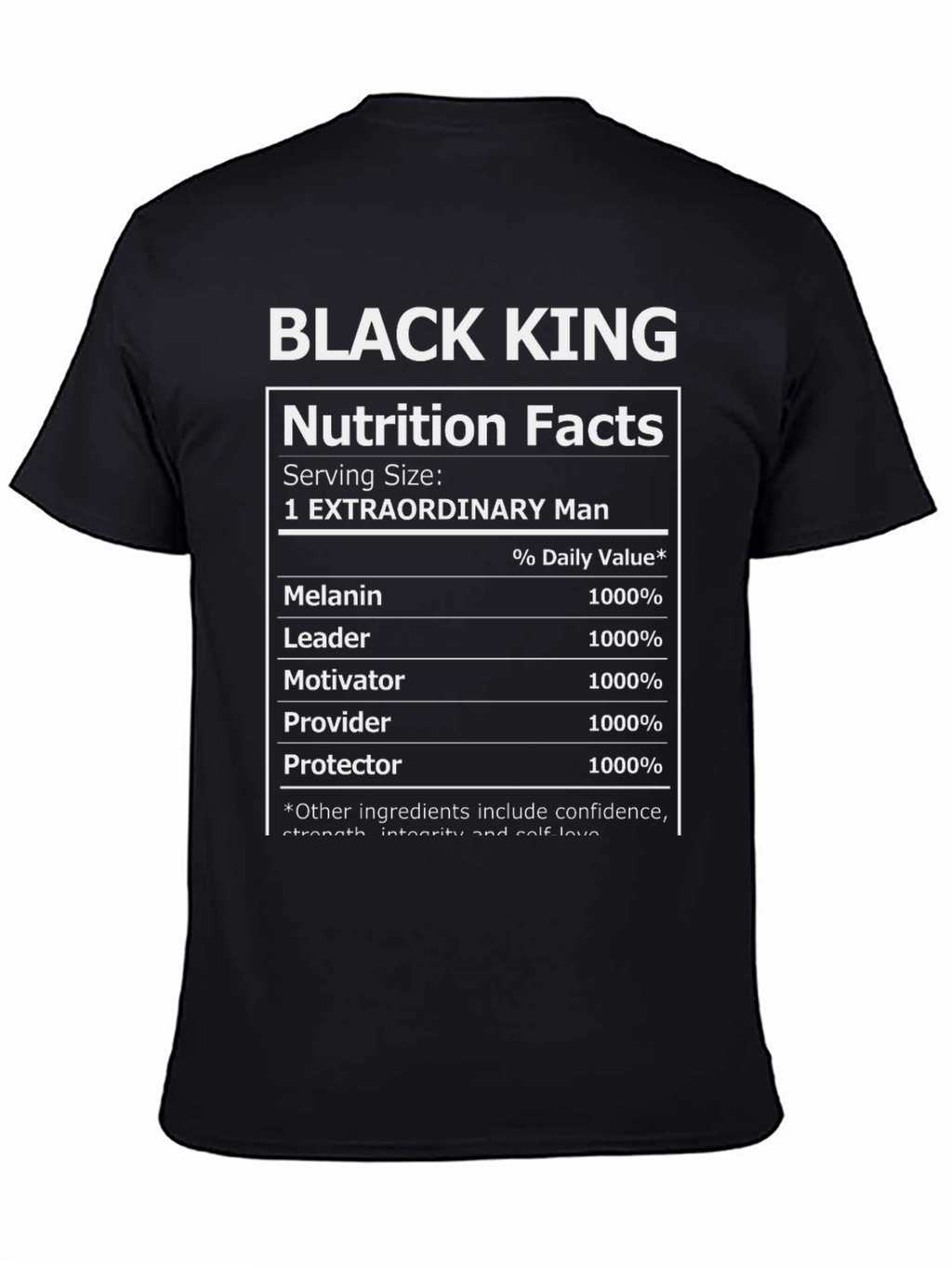 Black King Nutrition Facts T-Shirt
