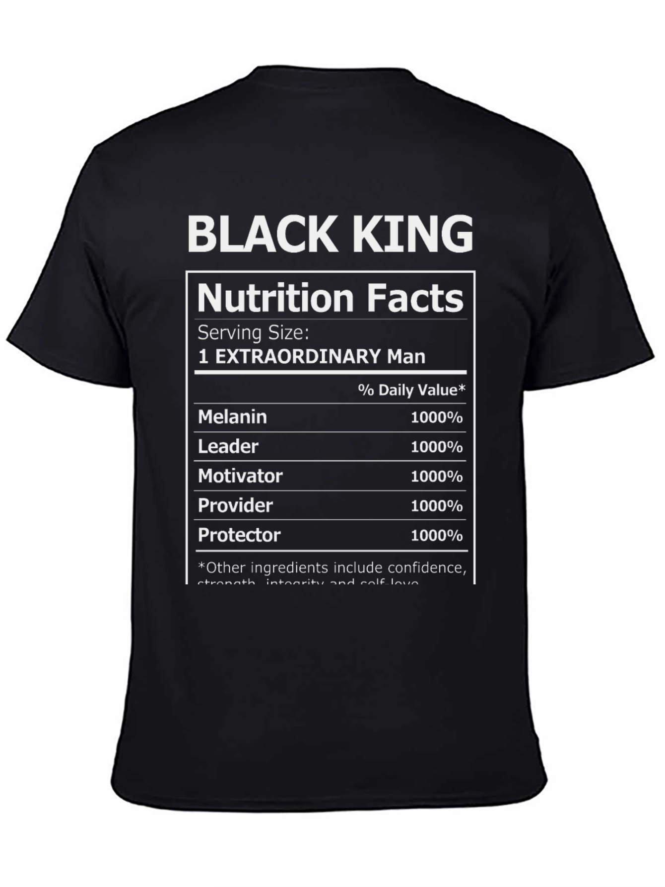 Black King Nutrition Facts T-Shirt