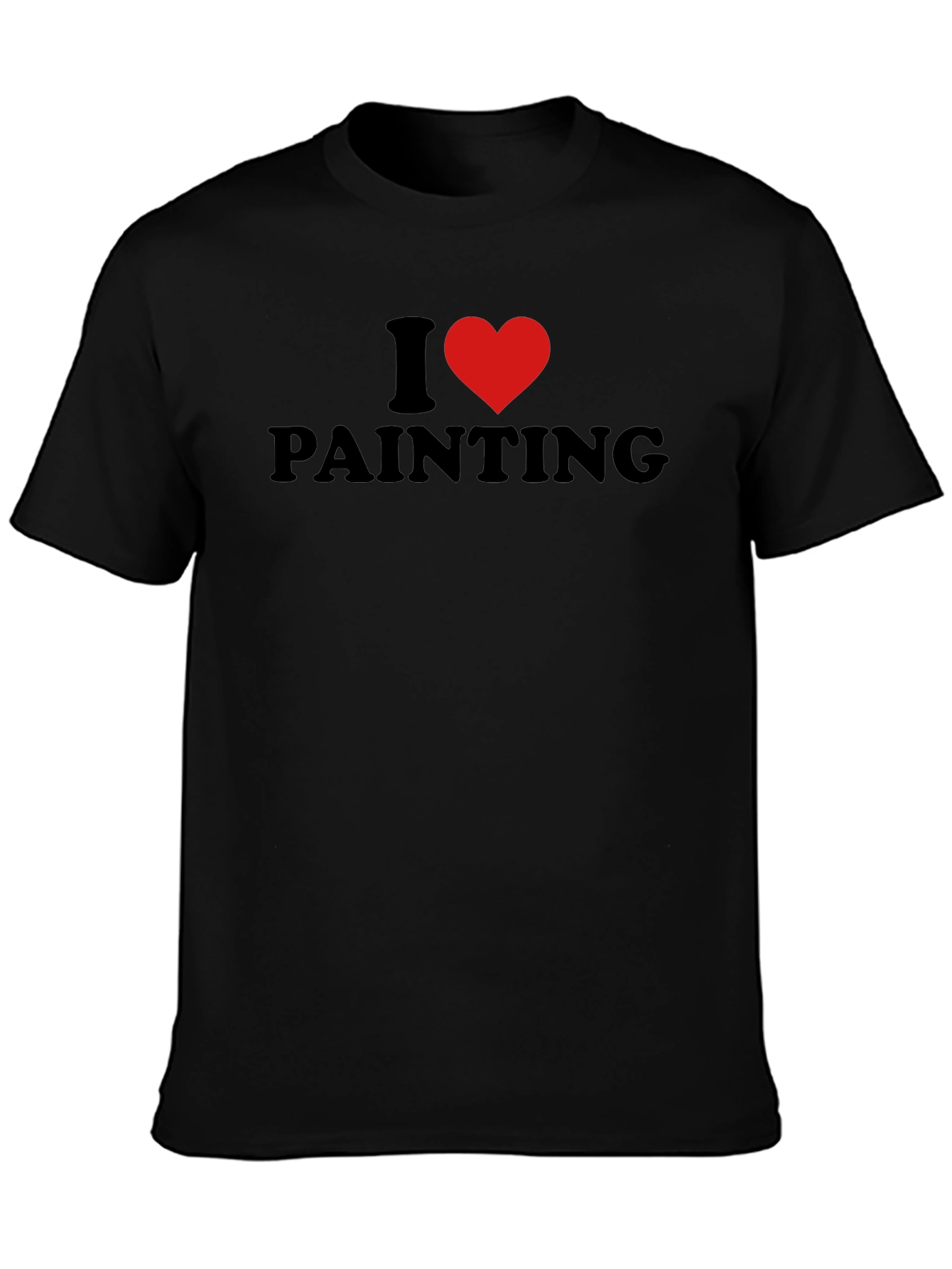 I Heart Painting Graphic Tee - Black Cotton T-Shirt