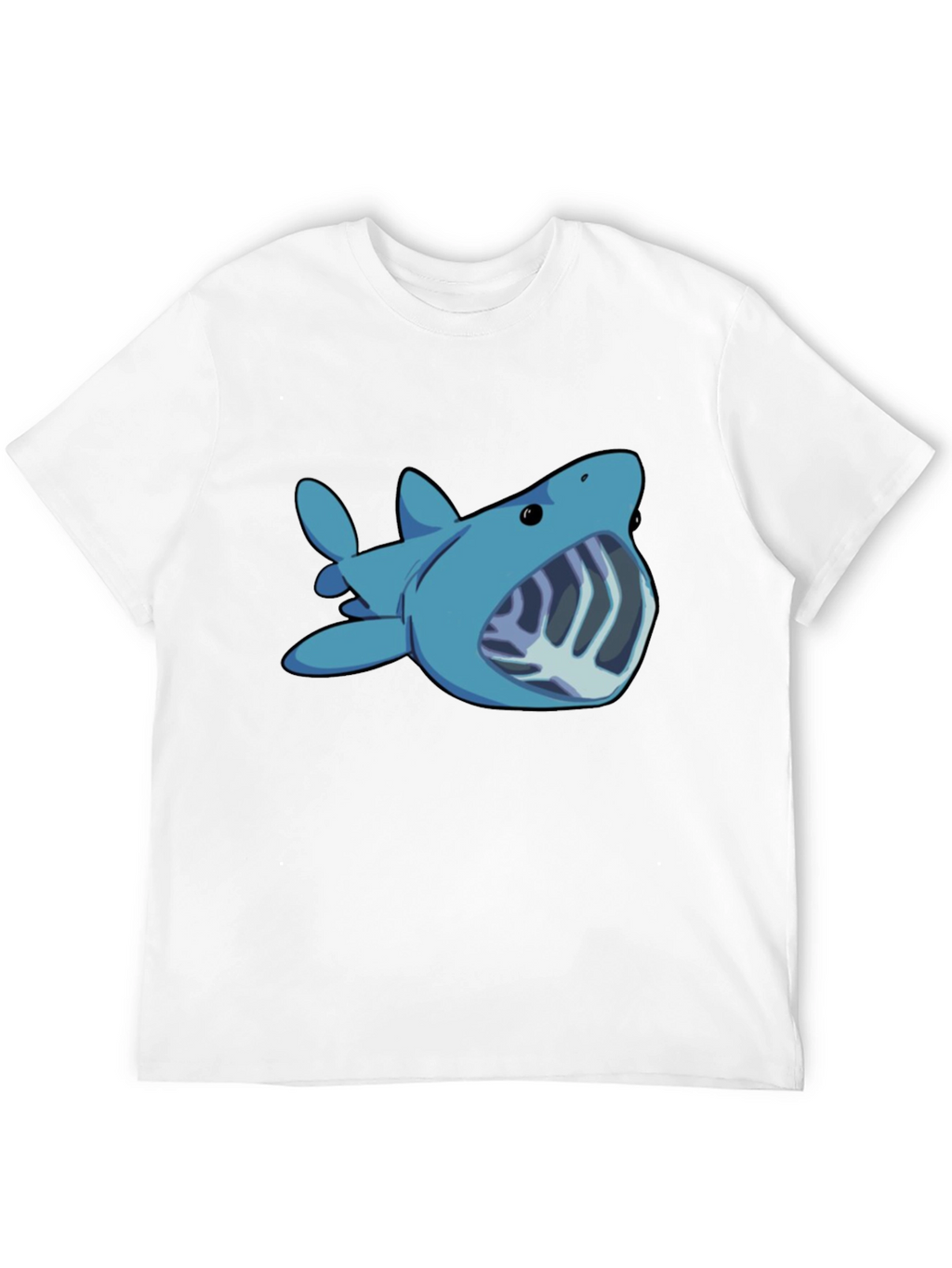 Cartoon Shark Graphic Tee - Black Unisex T-Shirt