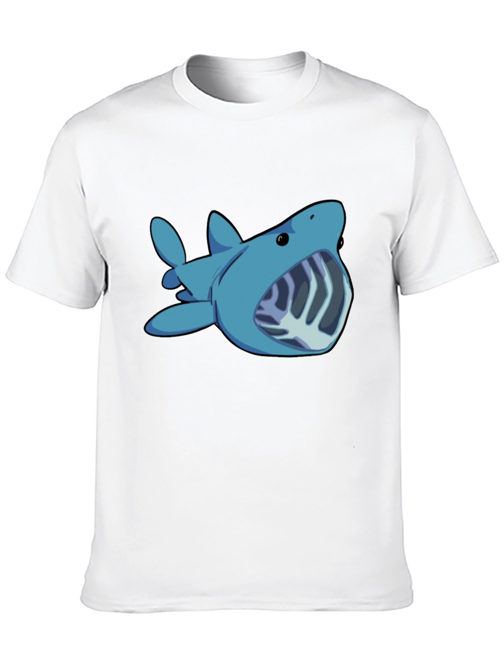 Cartoon Shark Graphic Tee - Black Unisex T-Shirt
