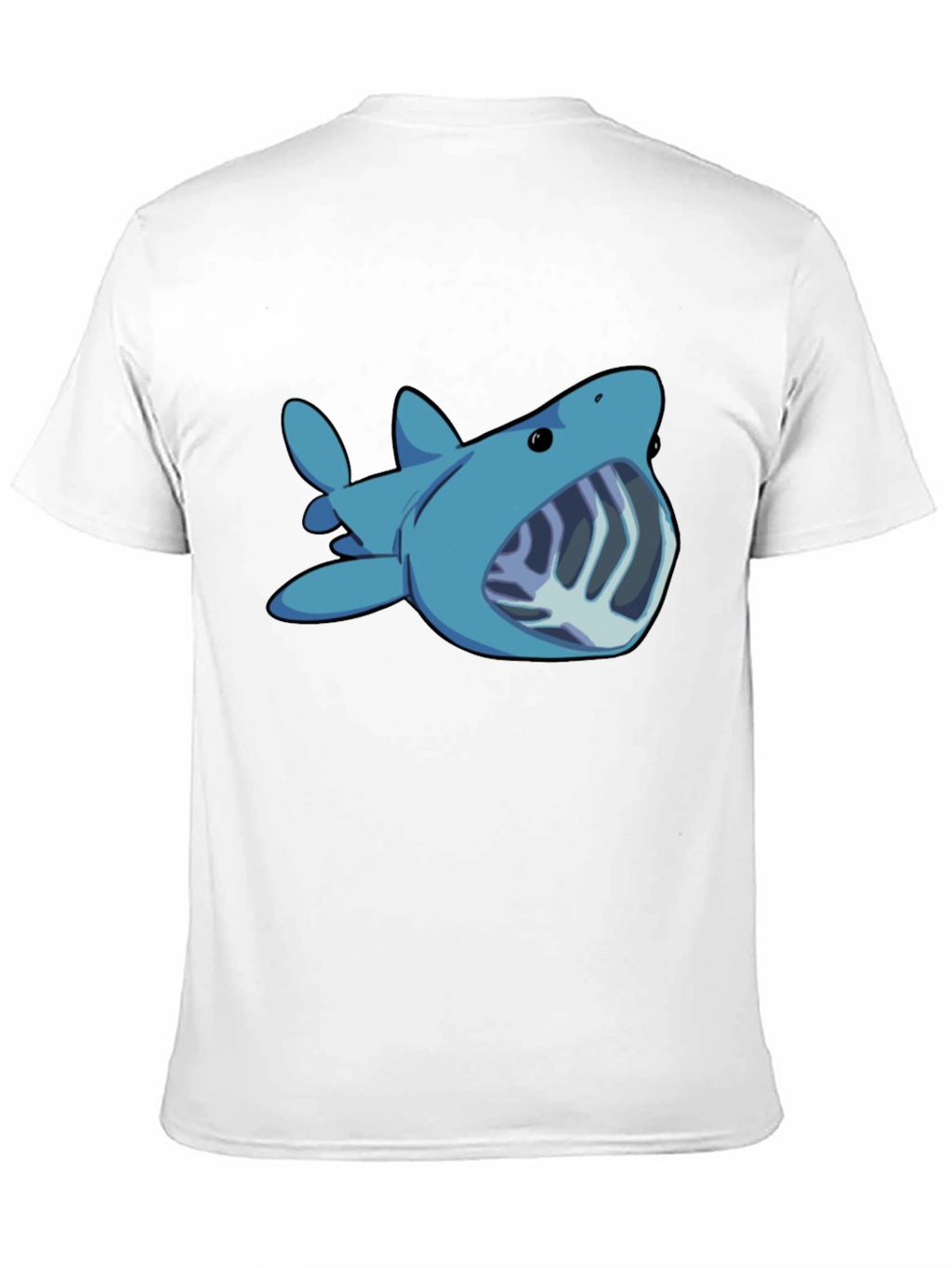 Cartoon Shark Graphic Tee - Black Unisex T-Shirt