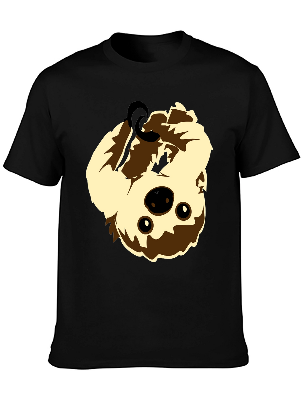 Upside Down Sloth Graphic Tee - Black Cotton Shirt