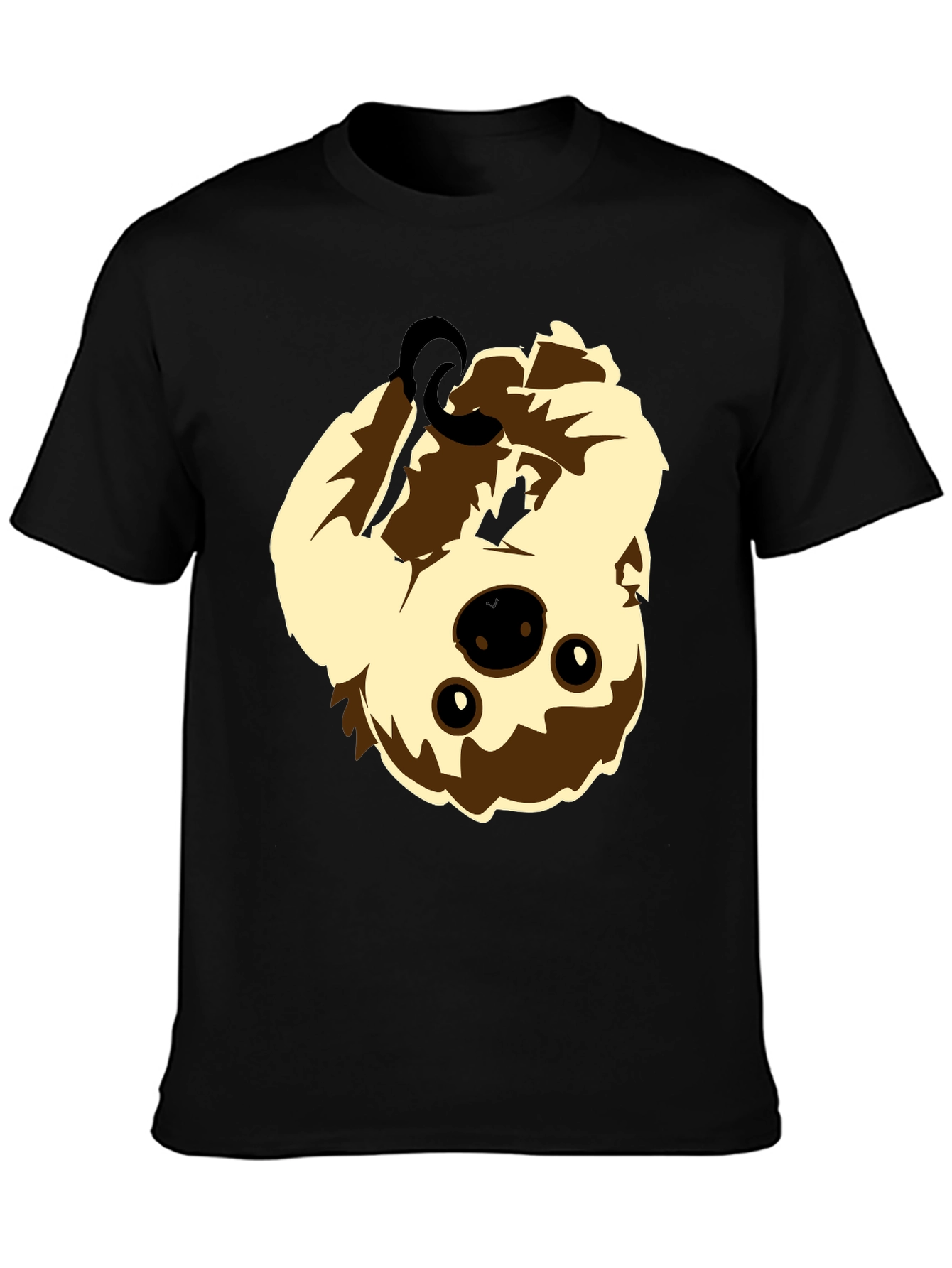 Upside Down Sloth Graphic Tee - Black Cotton Shirt