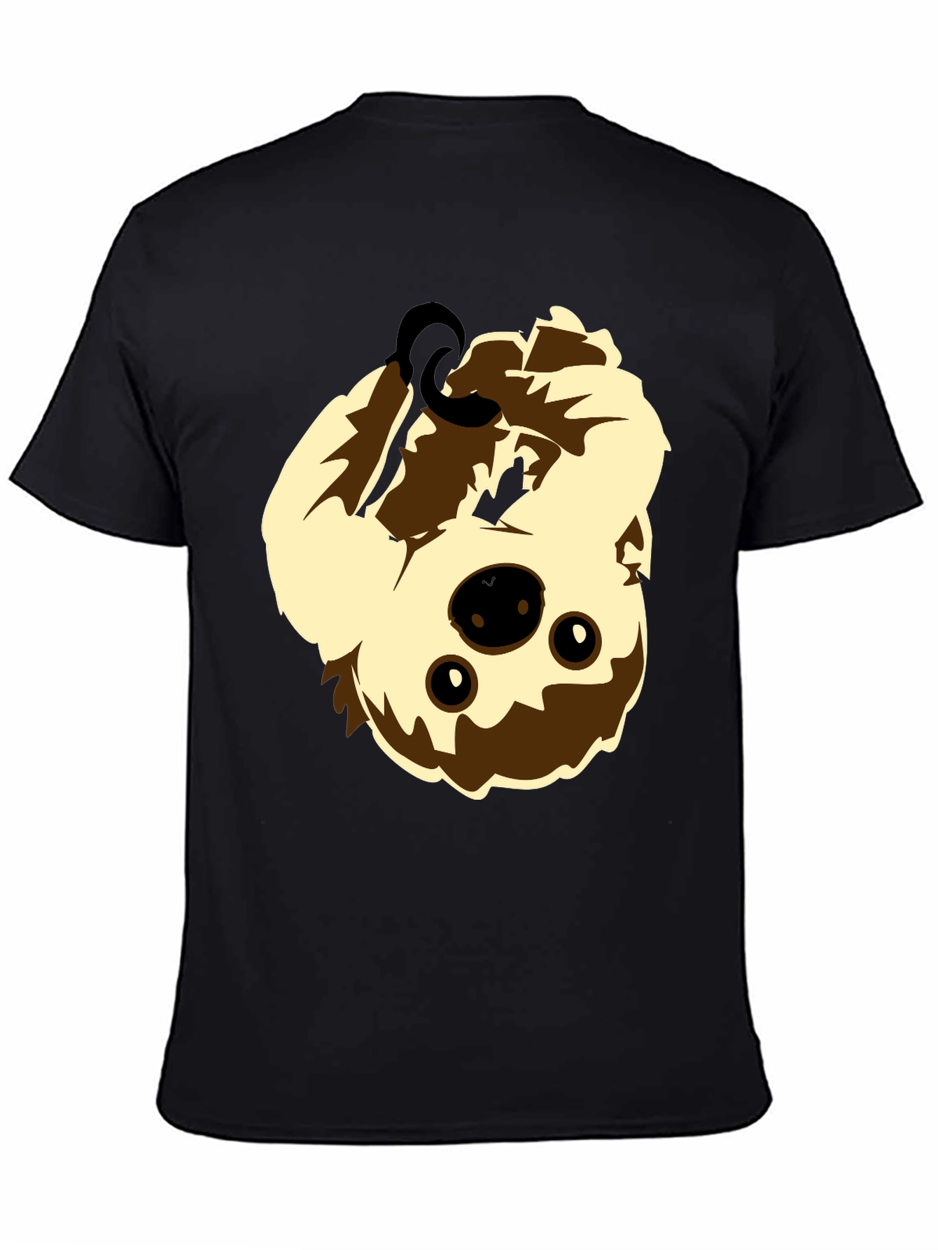 Upside Down Sloth Graphic Tee - Black Cotton Shirt