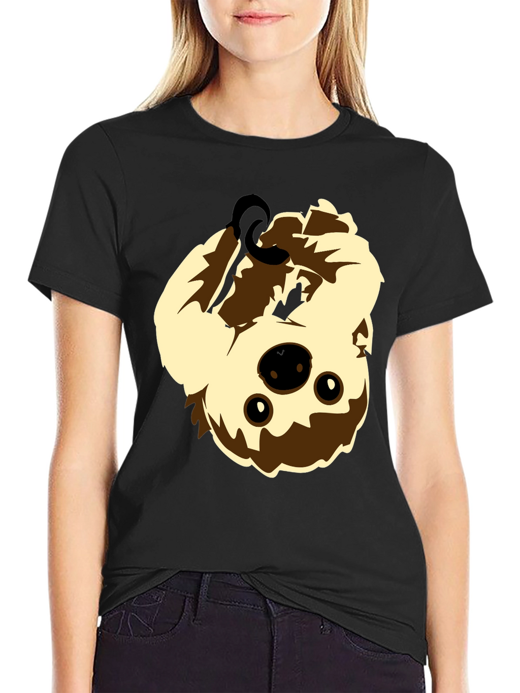 Upside Down Sloth Graphic Tee - Black Cotton Shirt