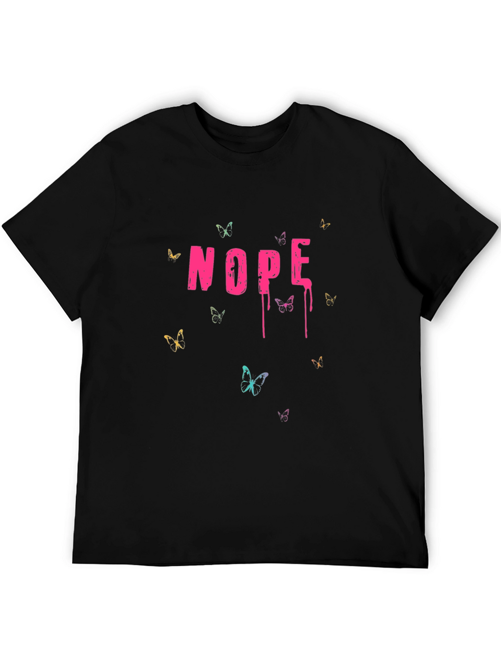 Nope Dripping Text Black T-Shirt