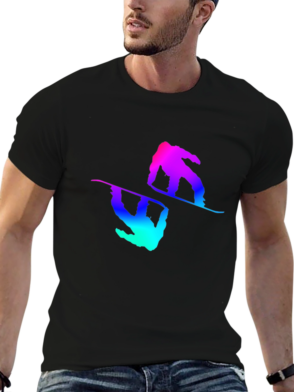 Snowboarder Graphic Tee - Black T-Shirt