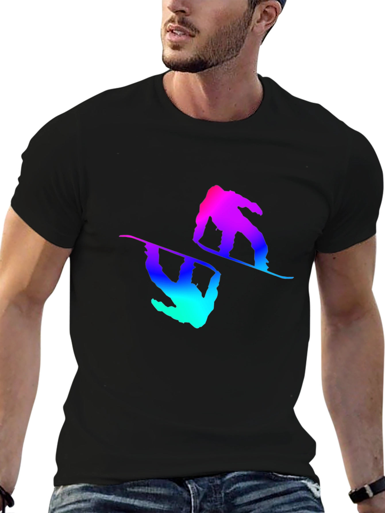 Snowboarder Graphic Tee - Black T-Shirt