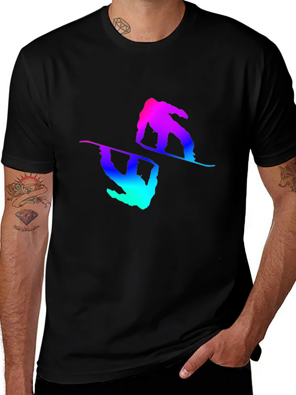 Snowboarder Graphic Tee - Black T-Shirt
