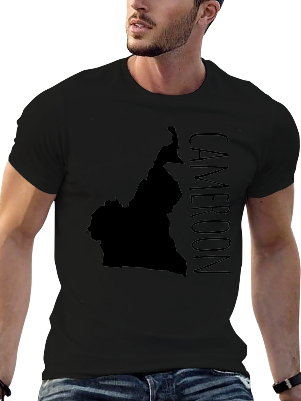 Cameroon Map T-Shirt - Black Graphic Tee