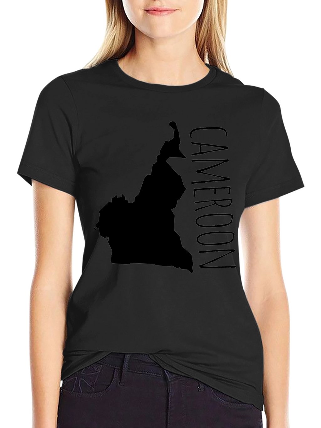 Cameroon Map T-Shirt - Black Graphic Tee