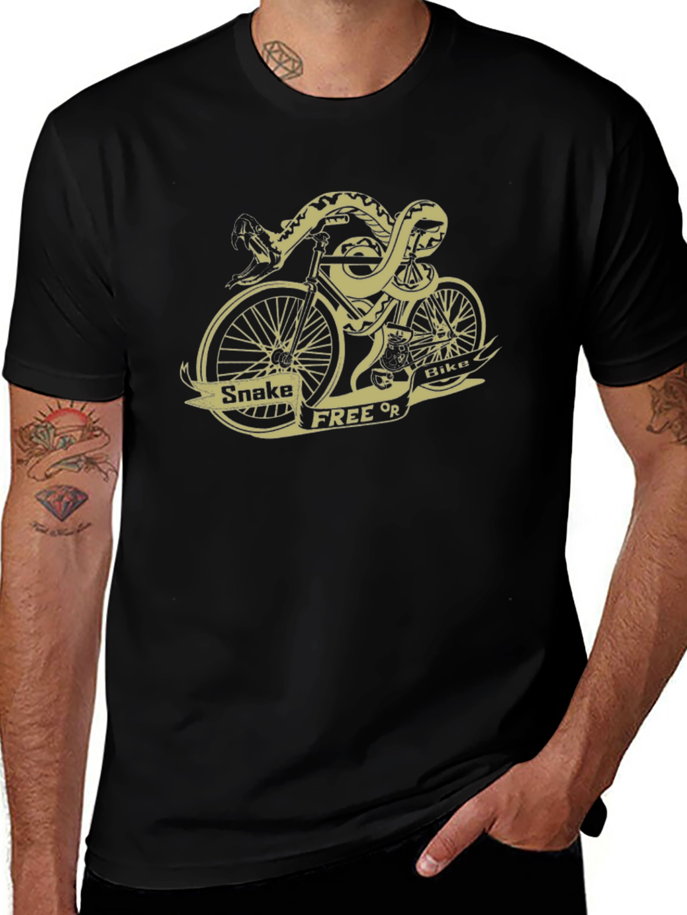 Snake Free or Bikes Graphic T-Shirt