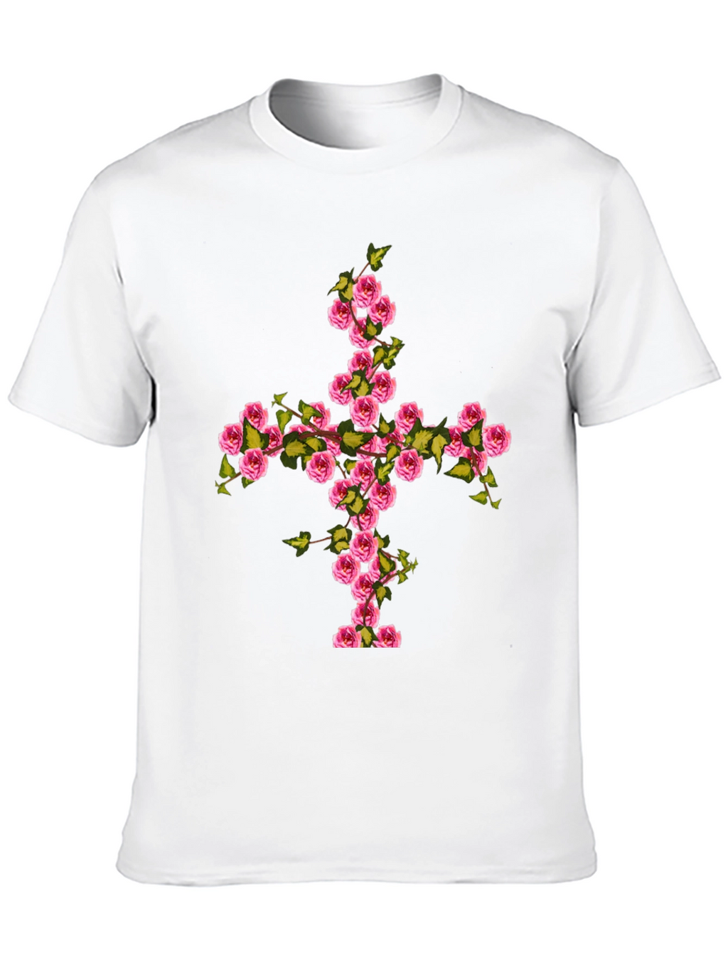 Floral Cross Graphic Tee - Black