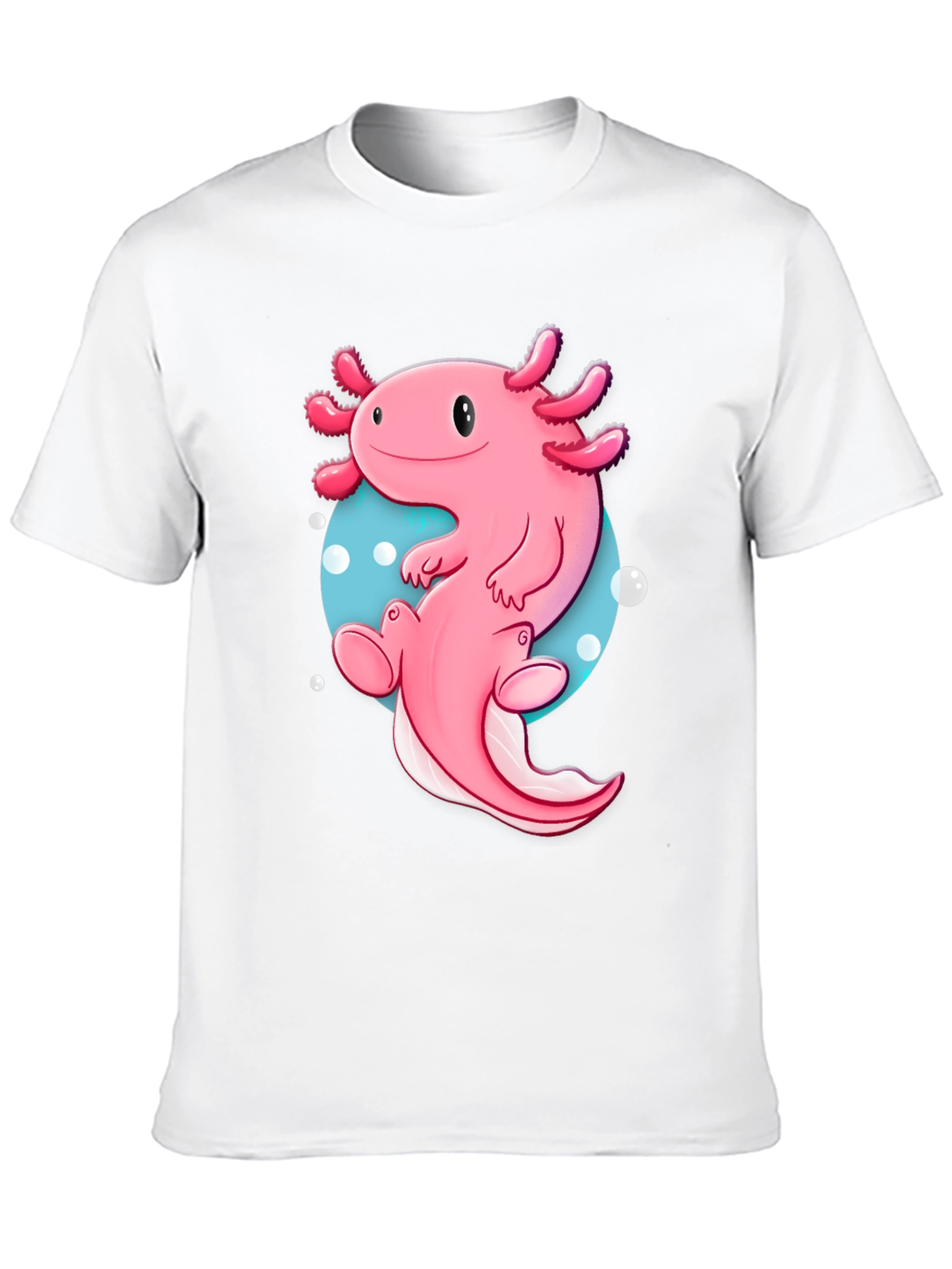 Axolotl Cartoon T-Shirt - Cute Pink Amphibian Graphic Tee