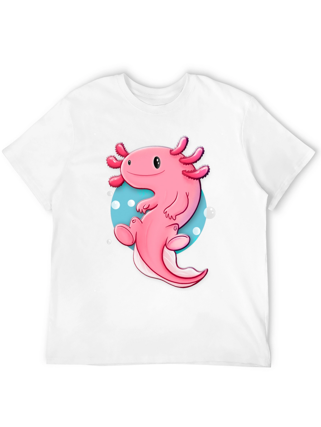 Axolotl Cartoon T-Shirt - Cute Pink Amphibian Graphic Tee