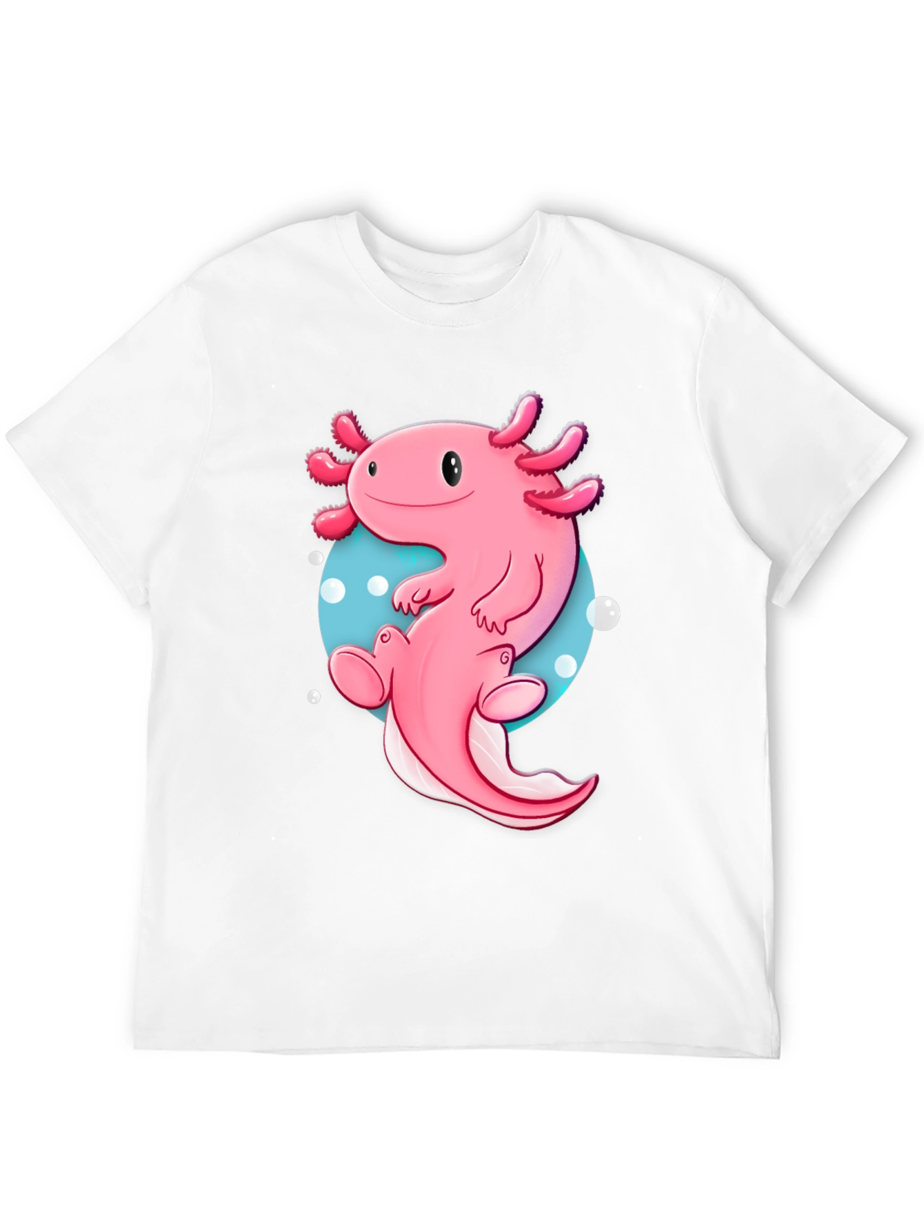 Axolotl Cartoon T-Shirt - Cute Pink Amphibian Graphic Tee