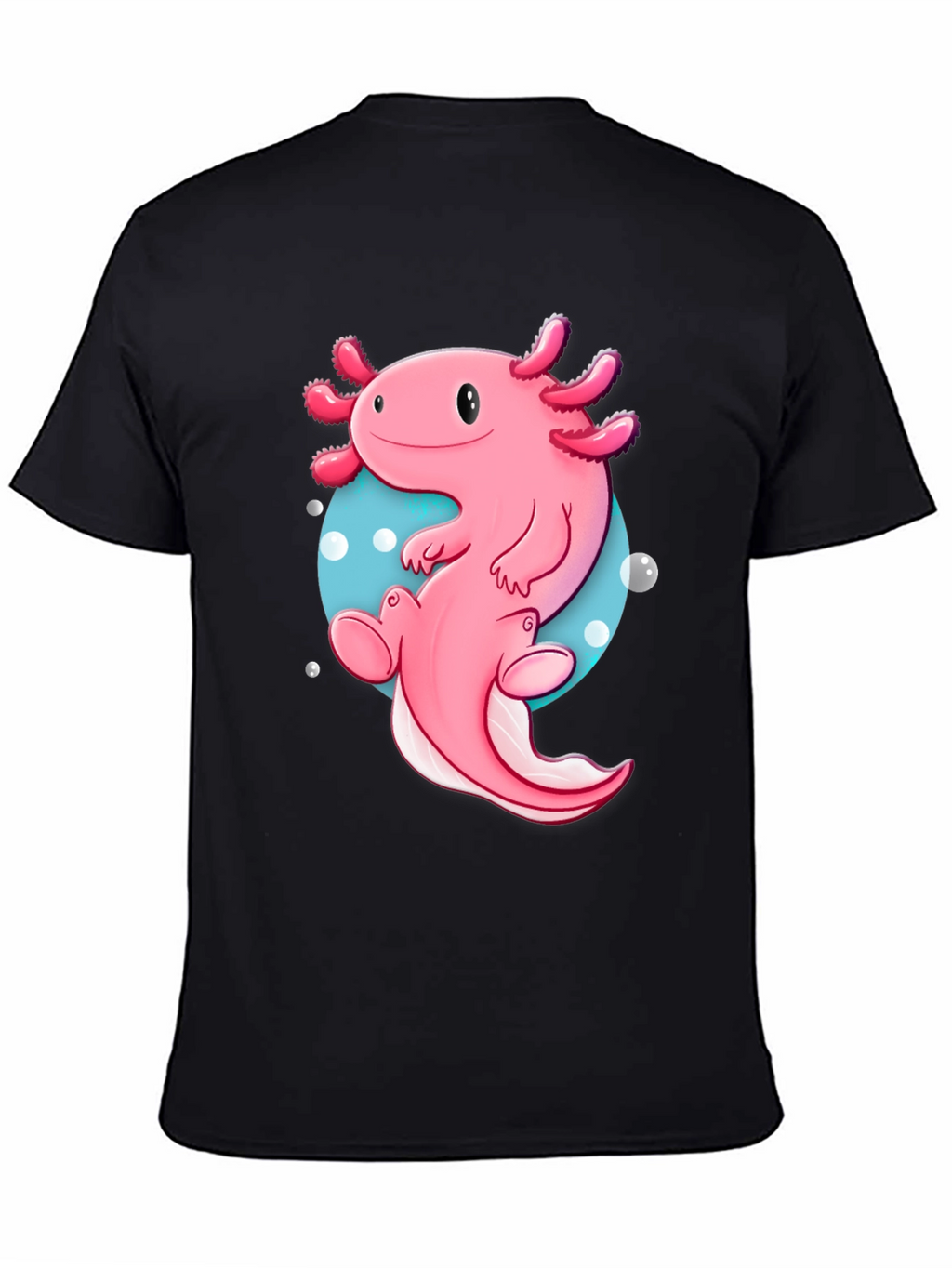 Axolotl Cartoon T-Shirt - Cute Pink Amphibian Graphic Tee