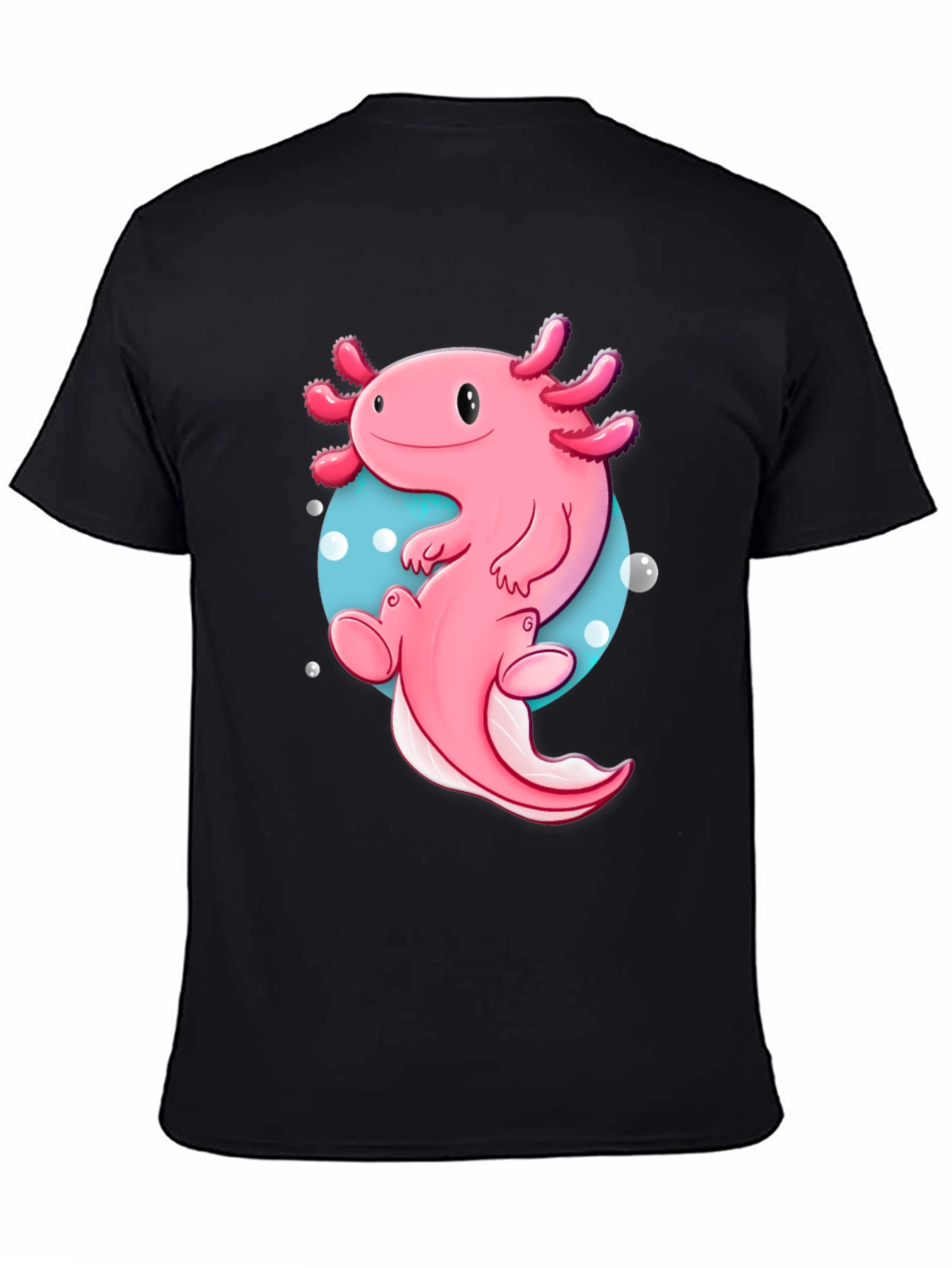 Axolotl Cartoon T-Shirt - Cute Pink Amphibian Graphic Tee