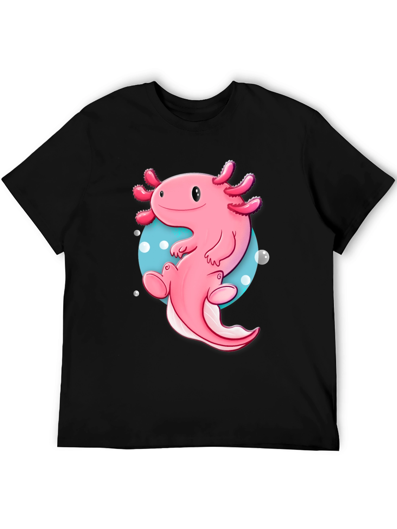 Axolotl Cartoon T-Shirt - Cute Pink Amphibian Graphic Tee