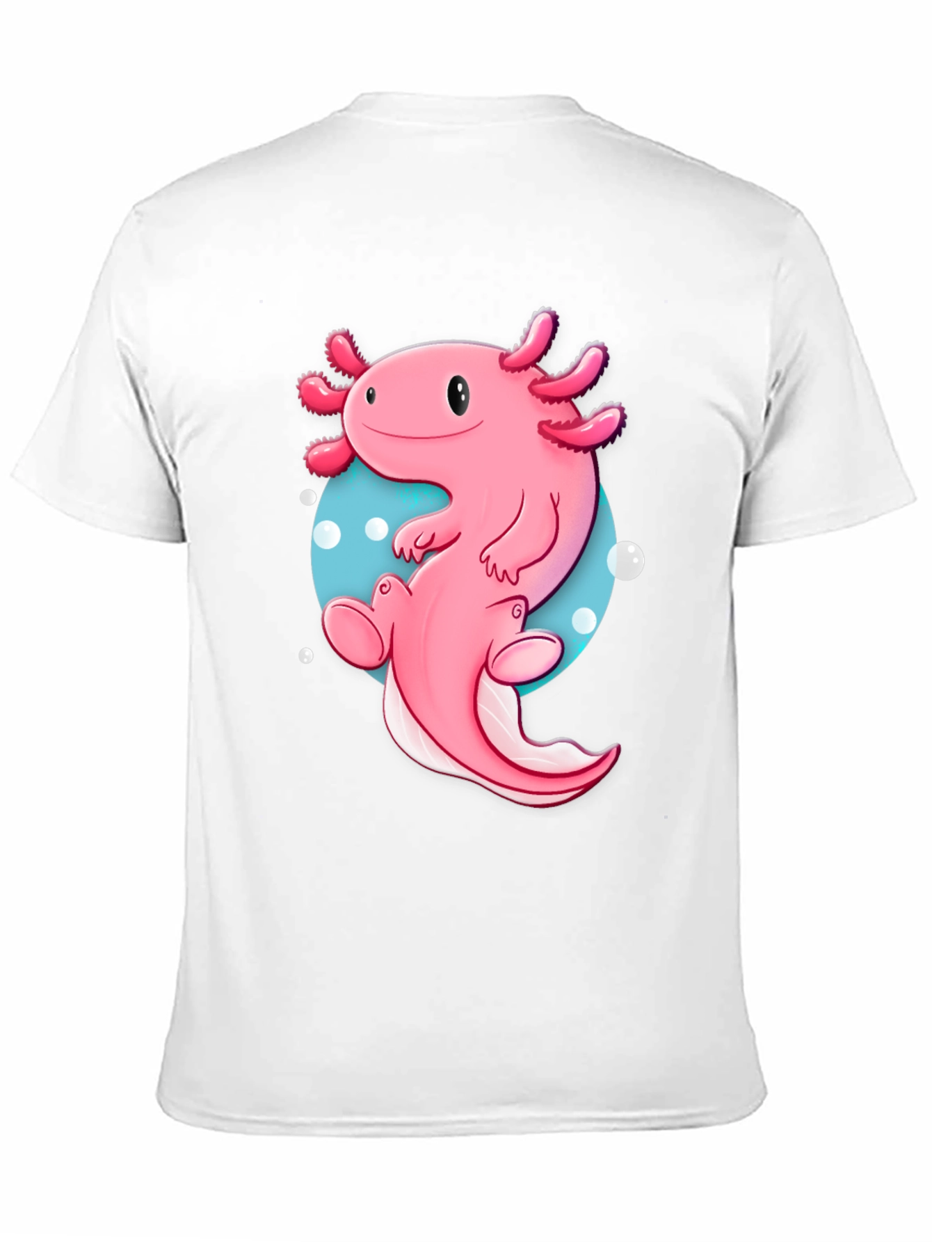 Axolotl Cartoon T-Shirt - Cute Pink Amphibian Graphic Tee