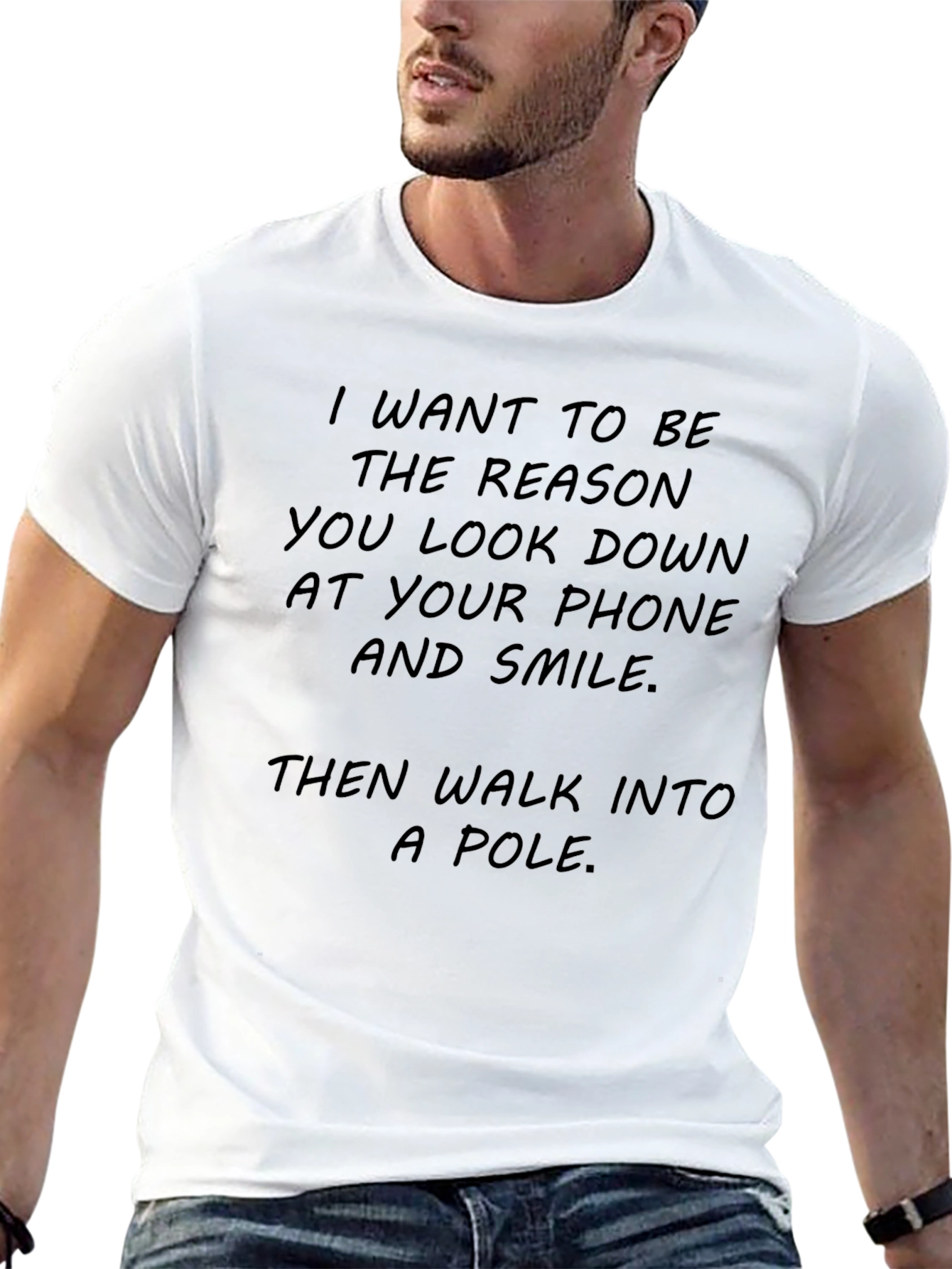 Humorous Graphic Tee - Walk Into A Pole