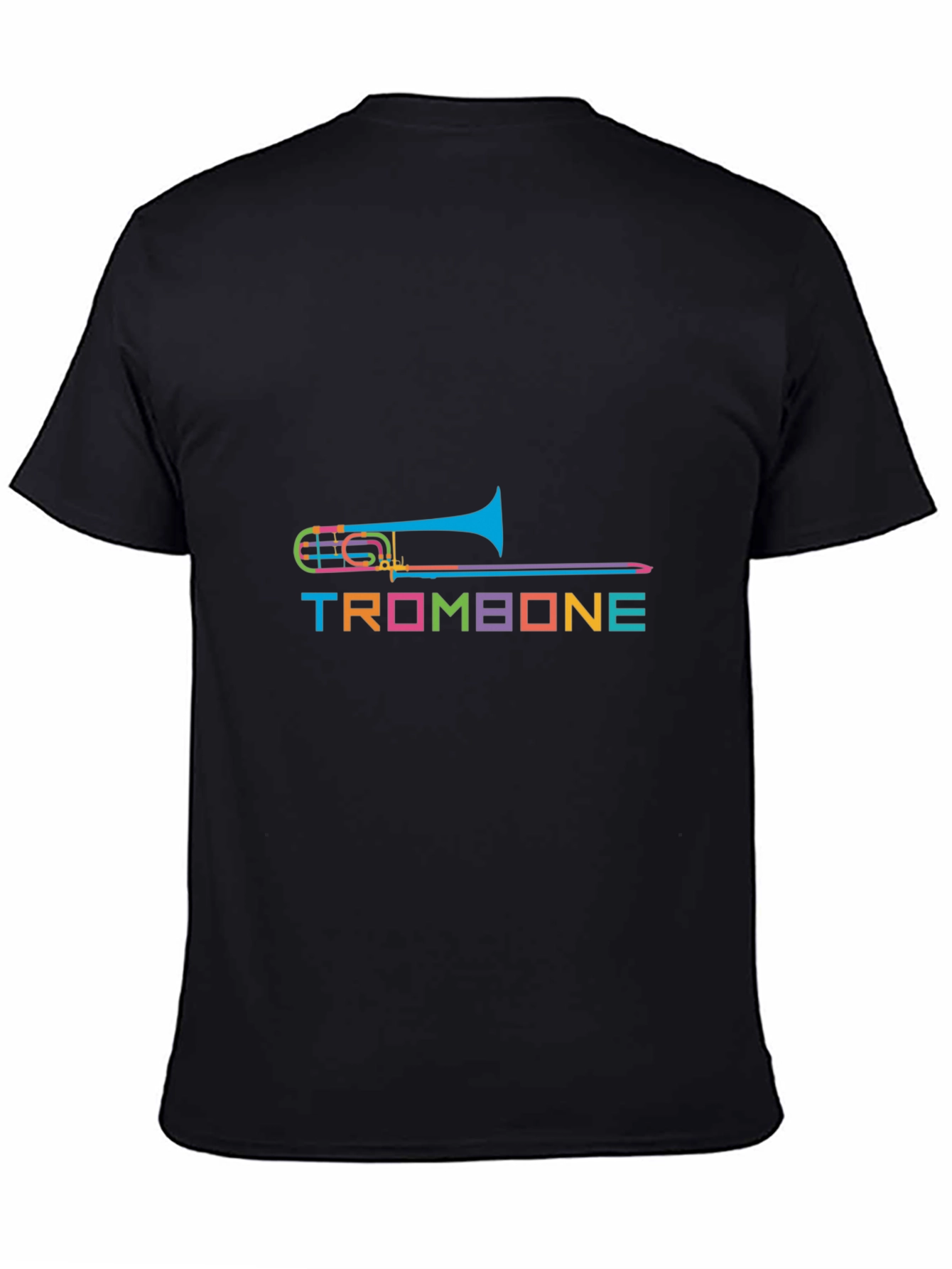 Colorful Trombone Graphic Tee - Music Lovers Shirt