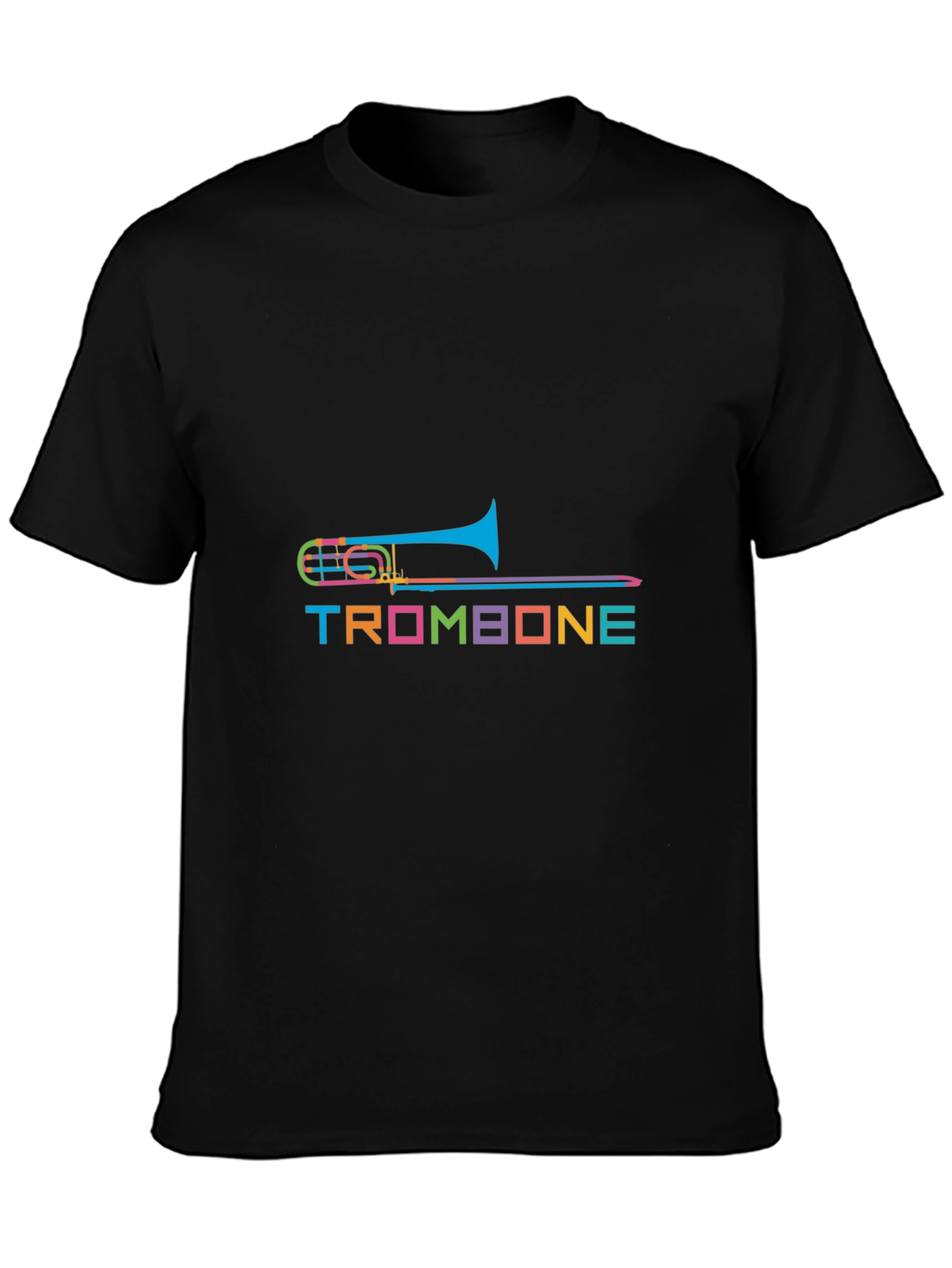 Colorful Trombone Graphic Tee - Music Lovers Shirt