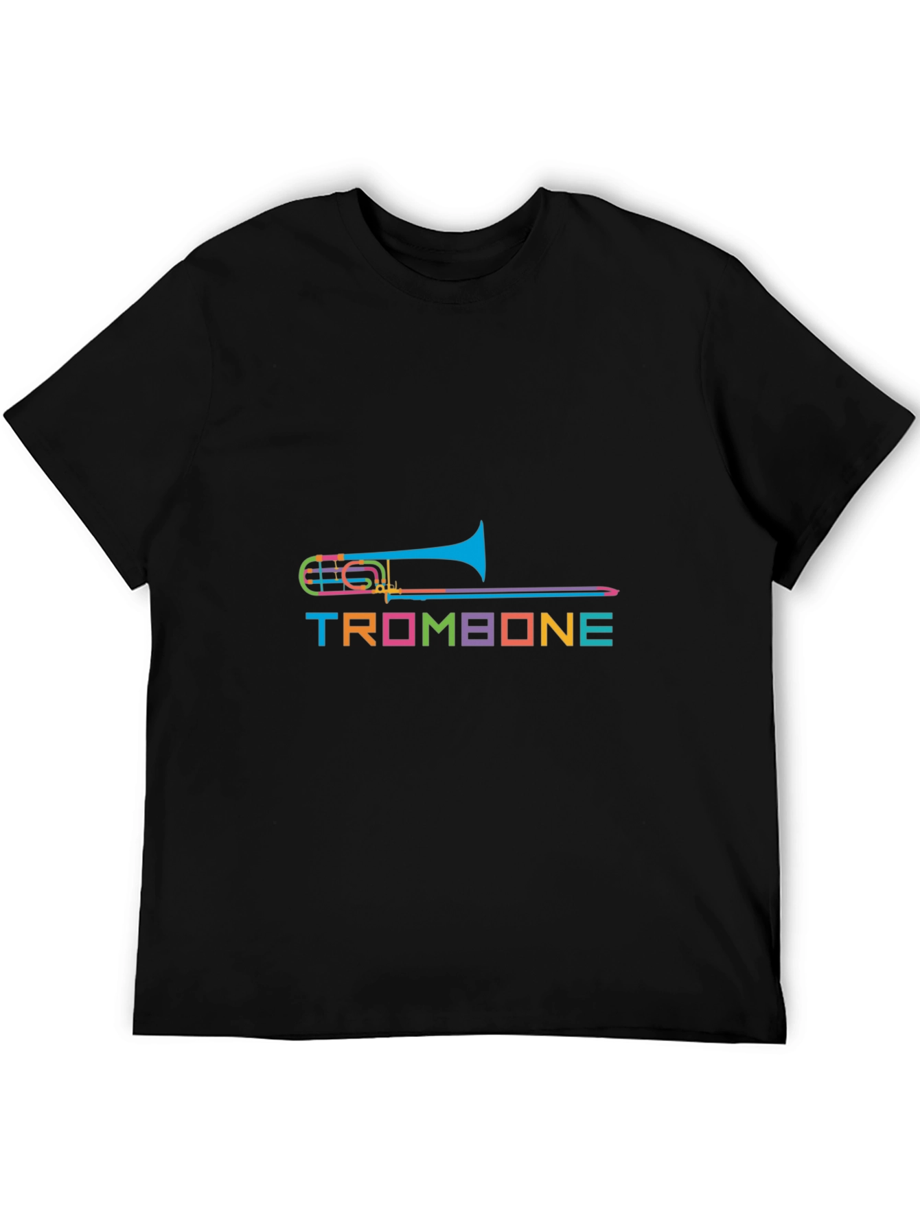Colorful Trombone Graphic Tee - Music Lovers Shirt