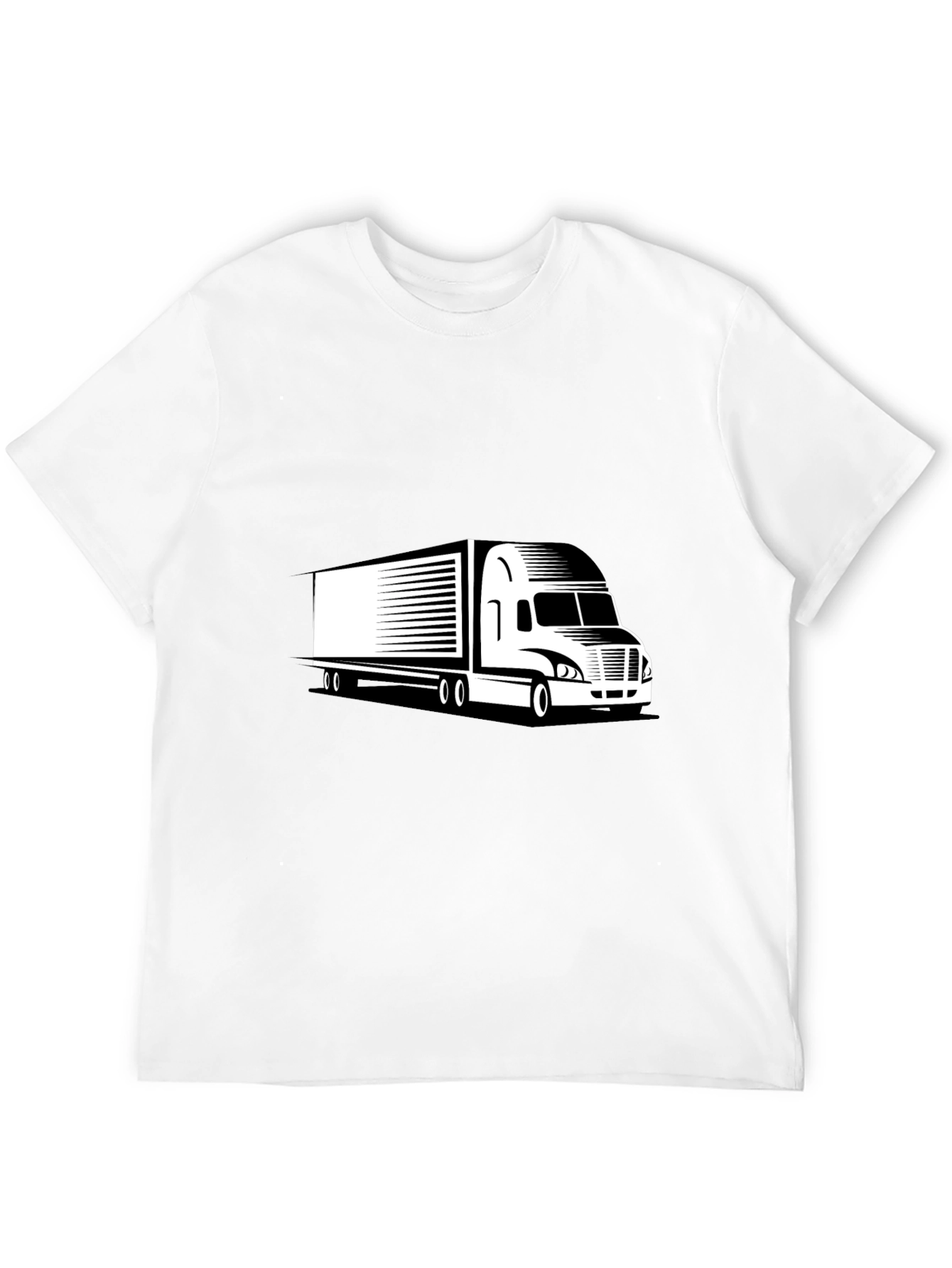 Trucker Black Tee - Semi Truck Graphic T-Shirt