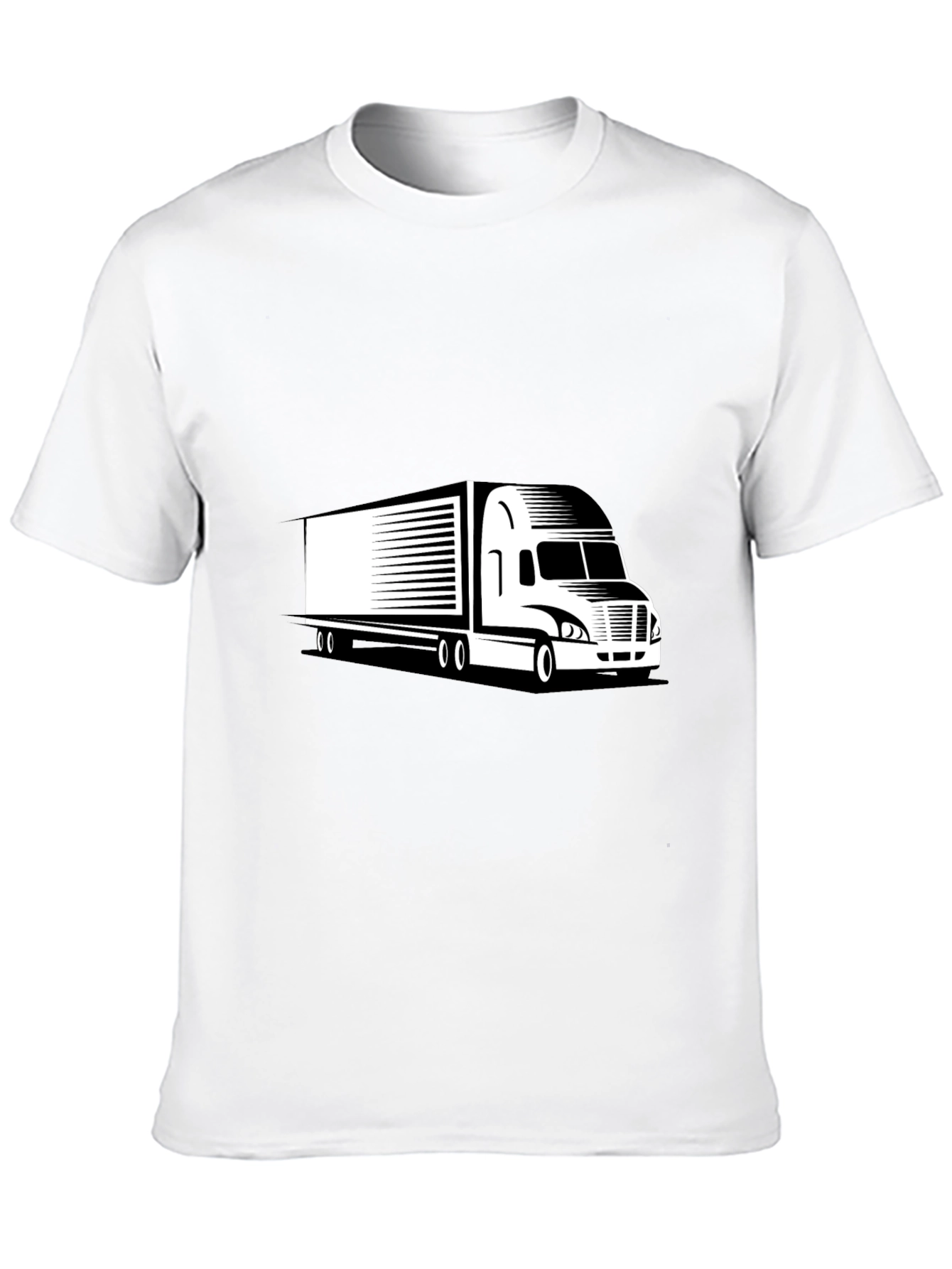 Trucker Black Tee - Semi Truck Graphic T-Shirt