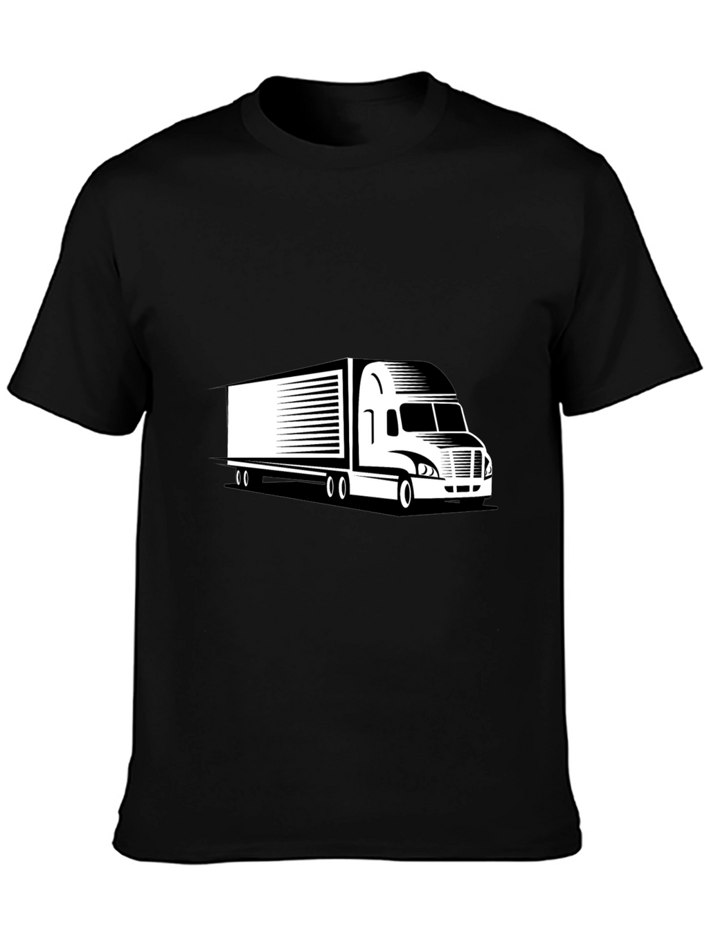 Trucker Black Tee - Semi Truck Graphic T-Shirt