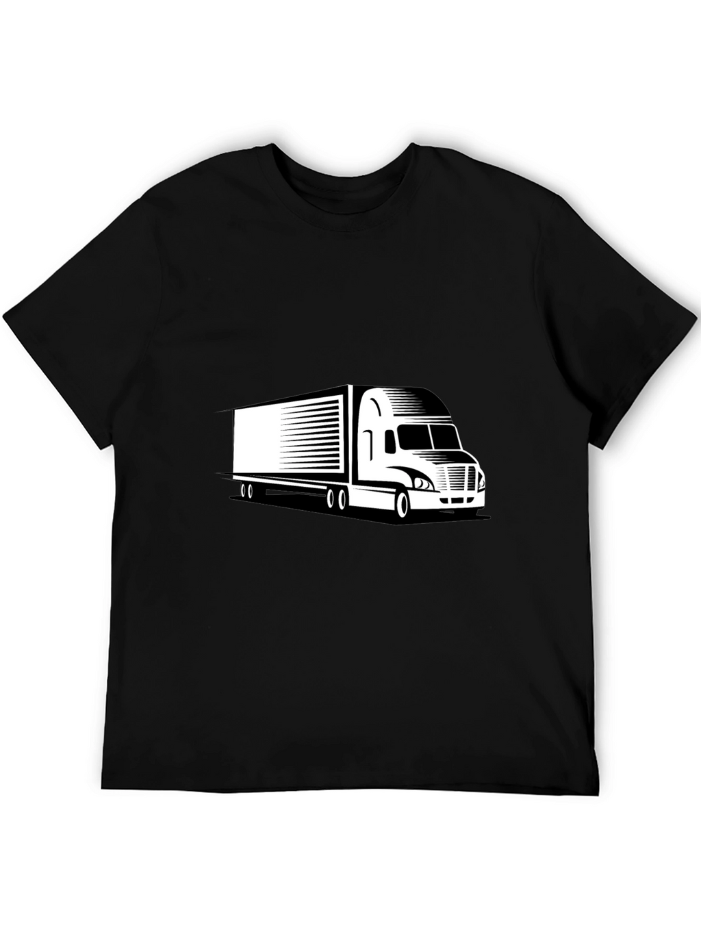 Trucker Black Tee - Semi Truck Graphic T-Shirt