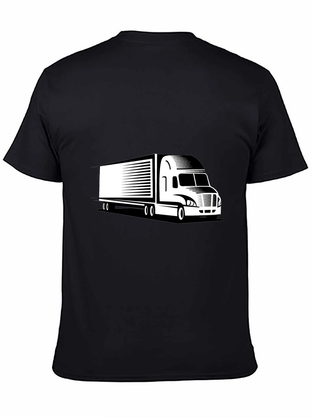 Trucker Black Tee - Semi Truck Graphic T-Shirt