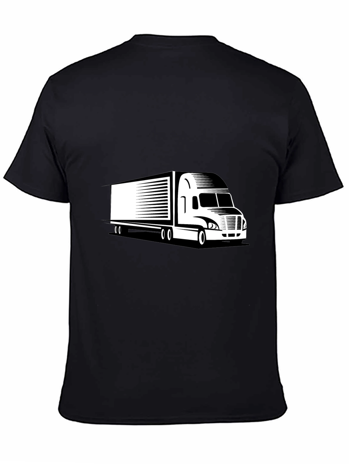 Trucker Black Tee - Semi Truck Graphic T-Shirt