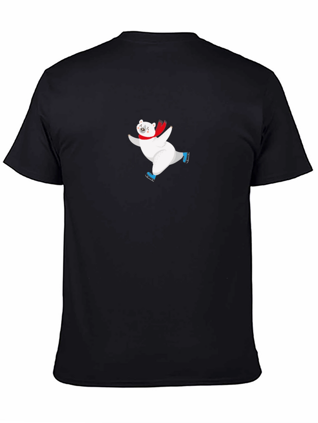 Skating Polar Bear Graphic Tee - Black