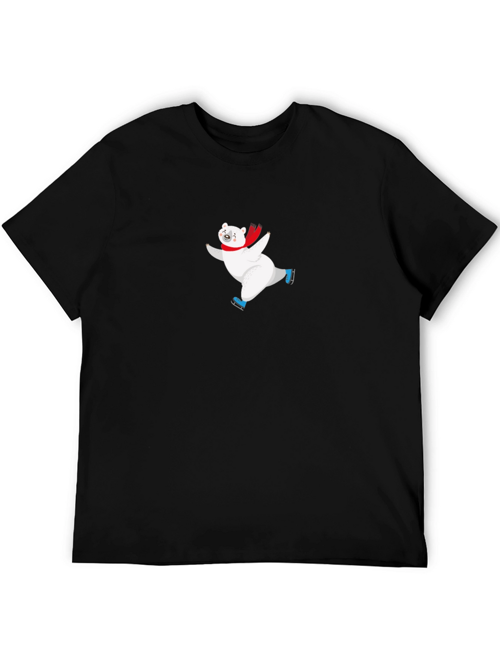 Skating Polar Bear Graphic Tee - Black
