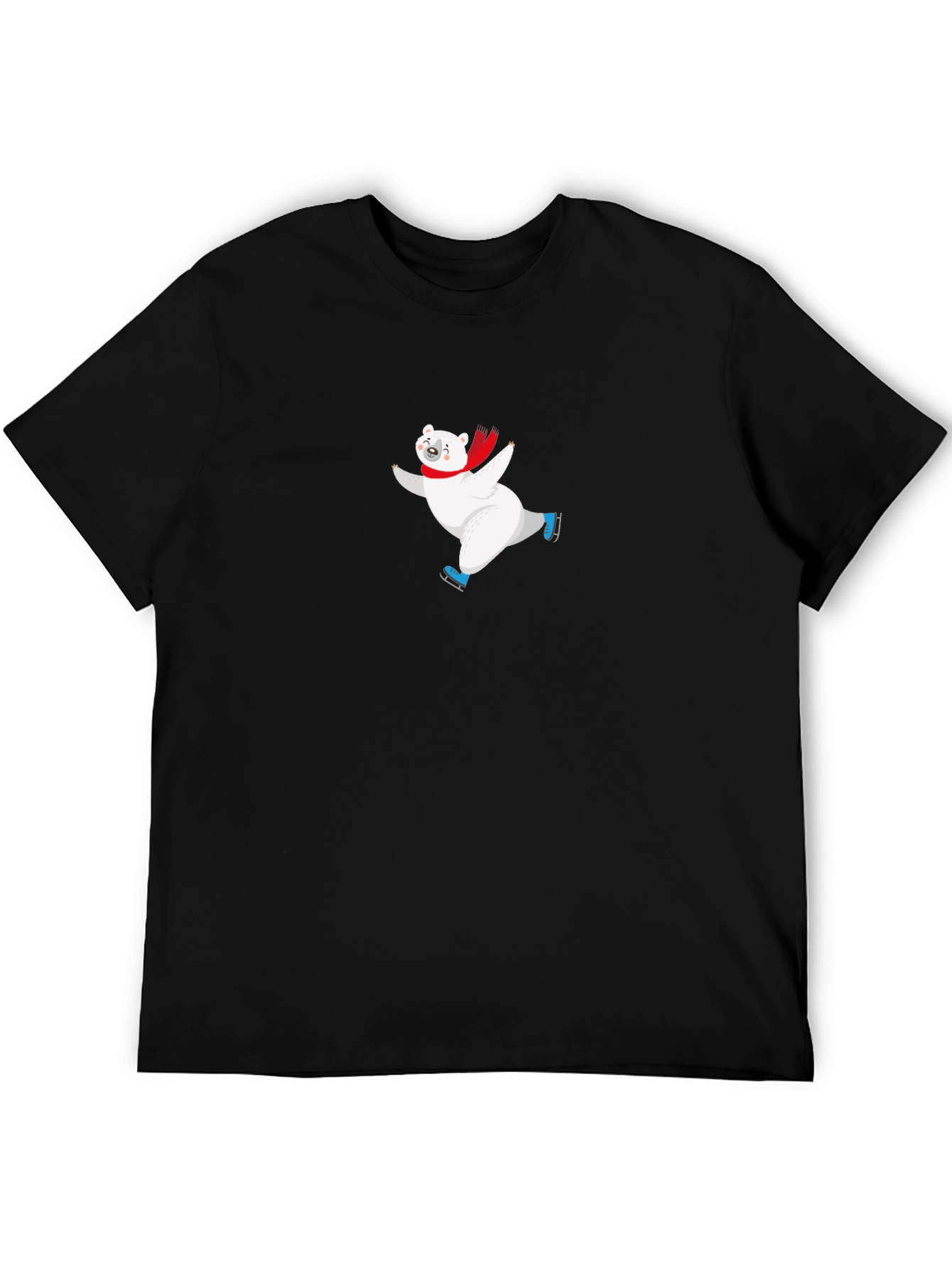 Skating Polar Bear Graphic Tee - Black