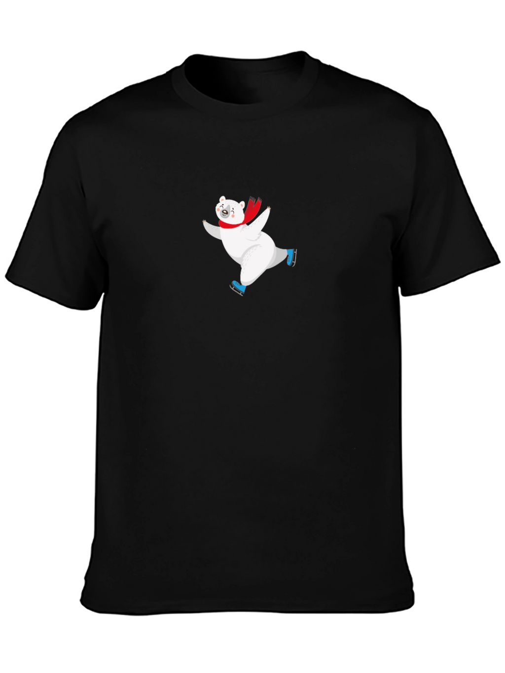 Skating Polar Bear Graphic Tee - Black