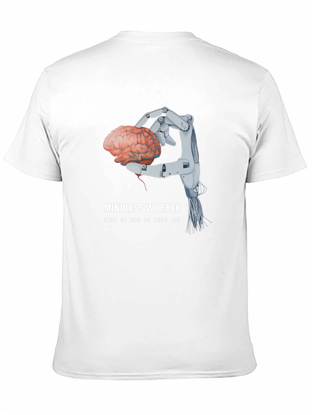 Mindless Worker Robot Hand Brain Graphic Tee