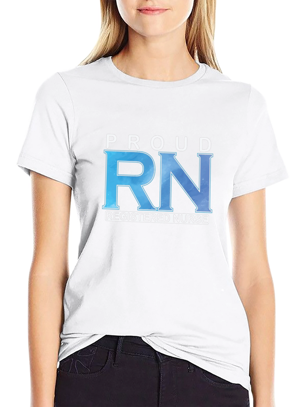 Proud RN Registered Nurse Black T-Shirt