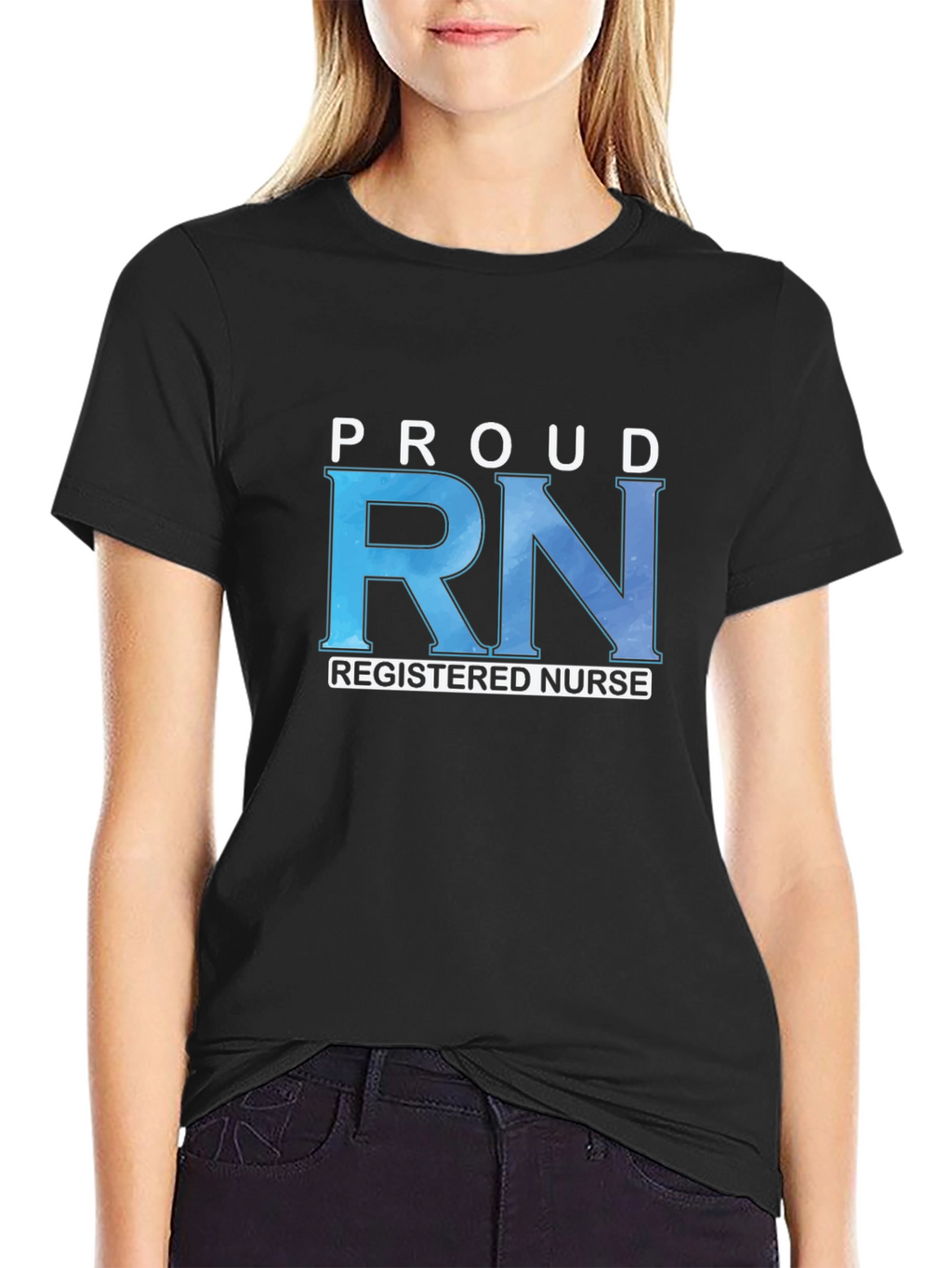 Proud RN Registered Nurse Black T-Shirt