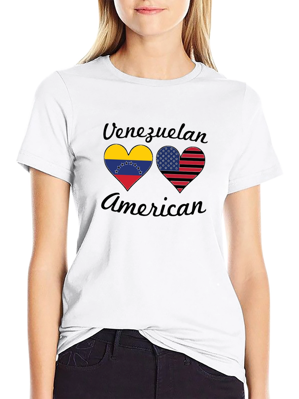 Venezuelan American Flag Heart T-Shirt