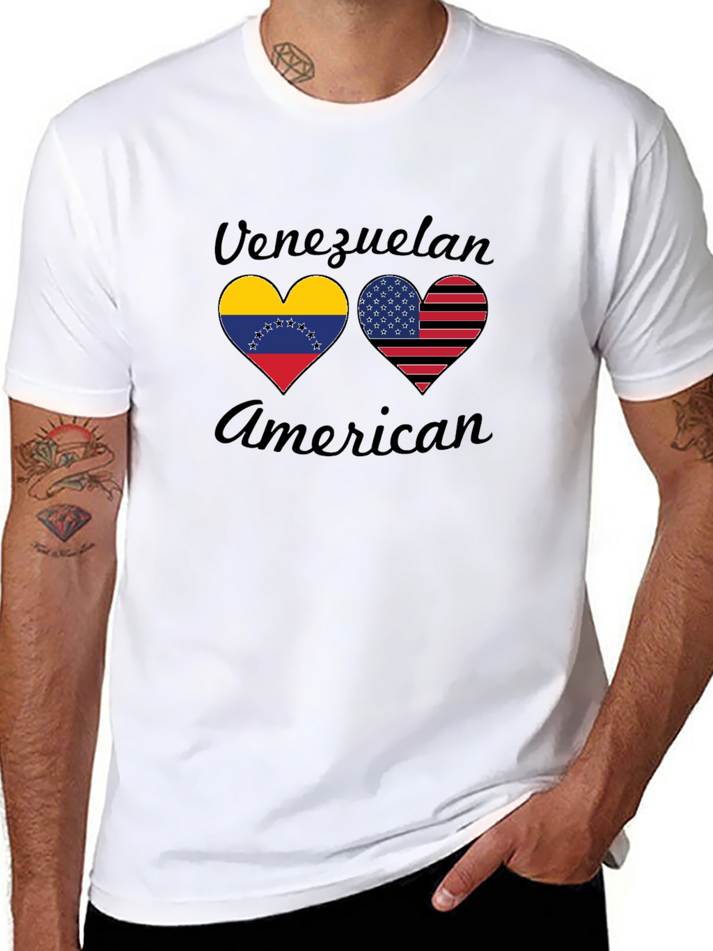 Venezuelan American Flag Heart T-Shirt