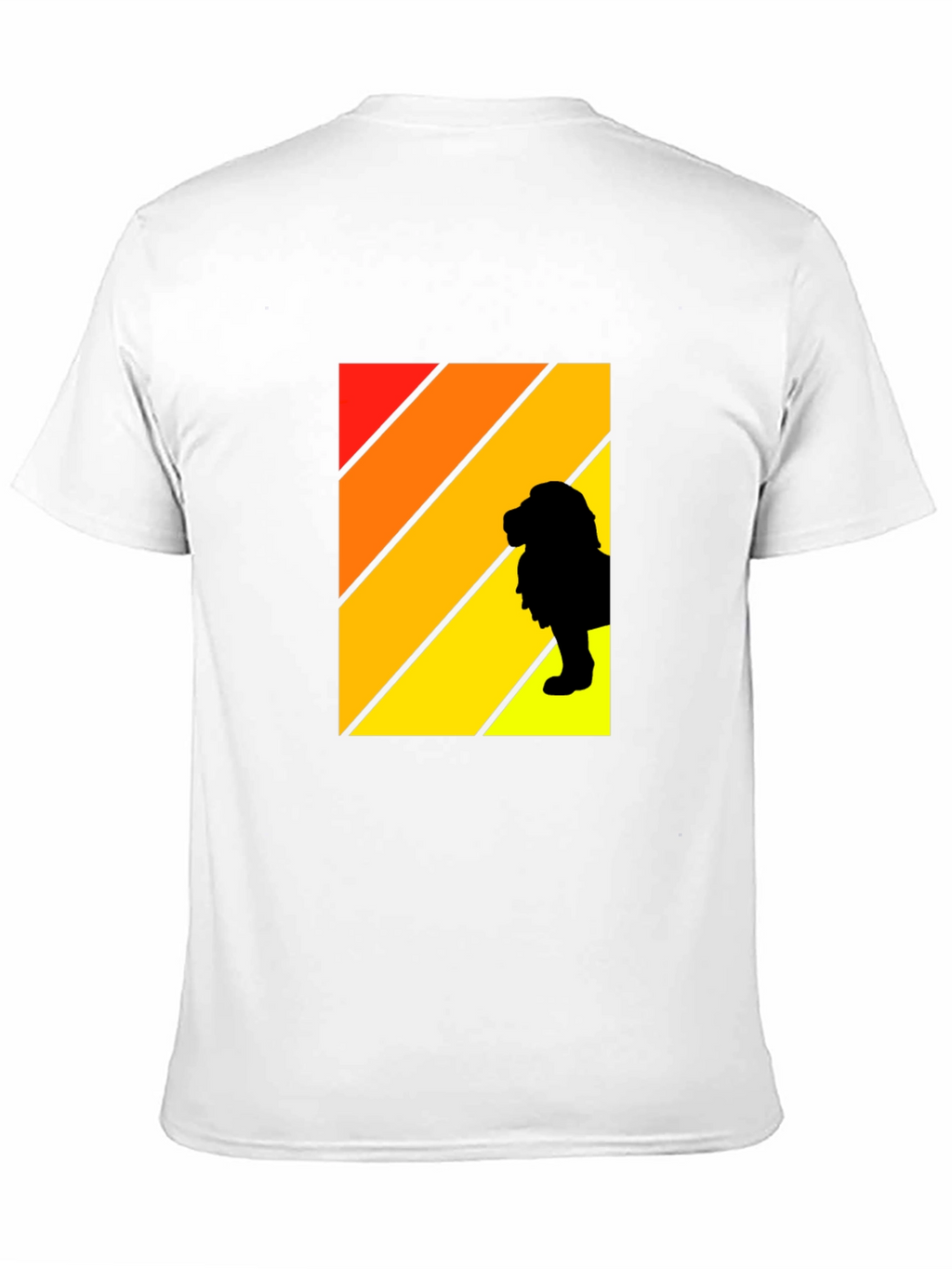 Retro Sunset Lion Graphic Tee - Mens Black T-Shirt