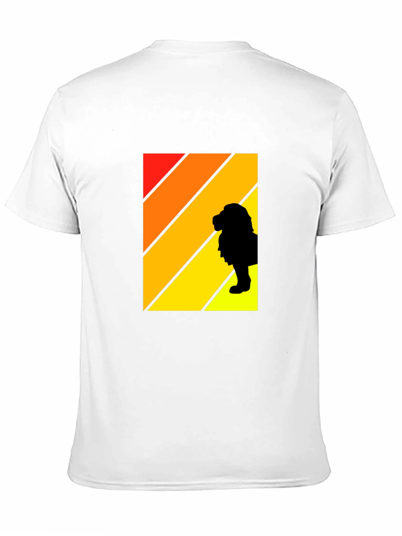 Retro Sunset Lion Graphic Tee - Mens Black T-Shirt