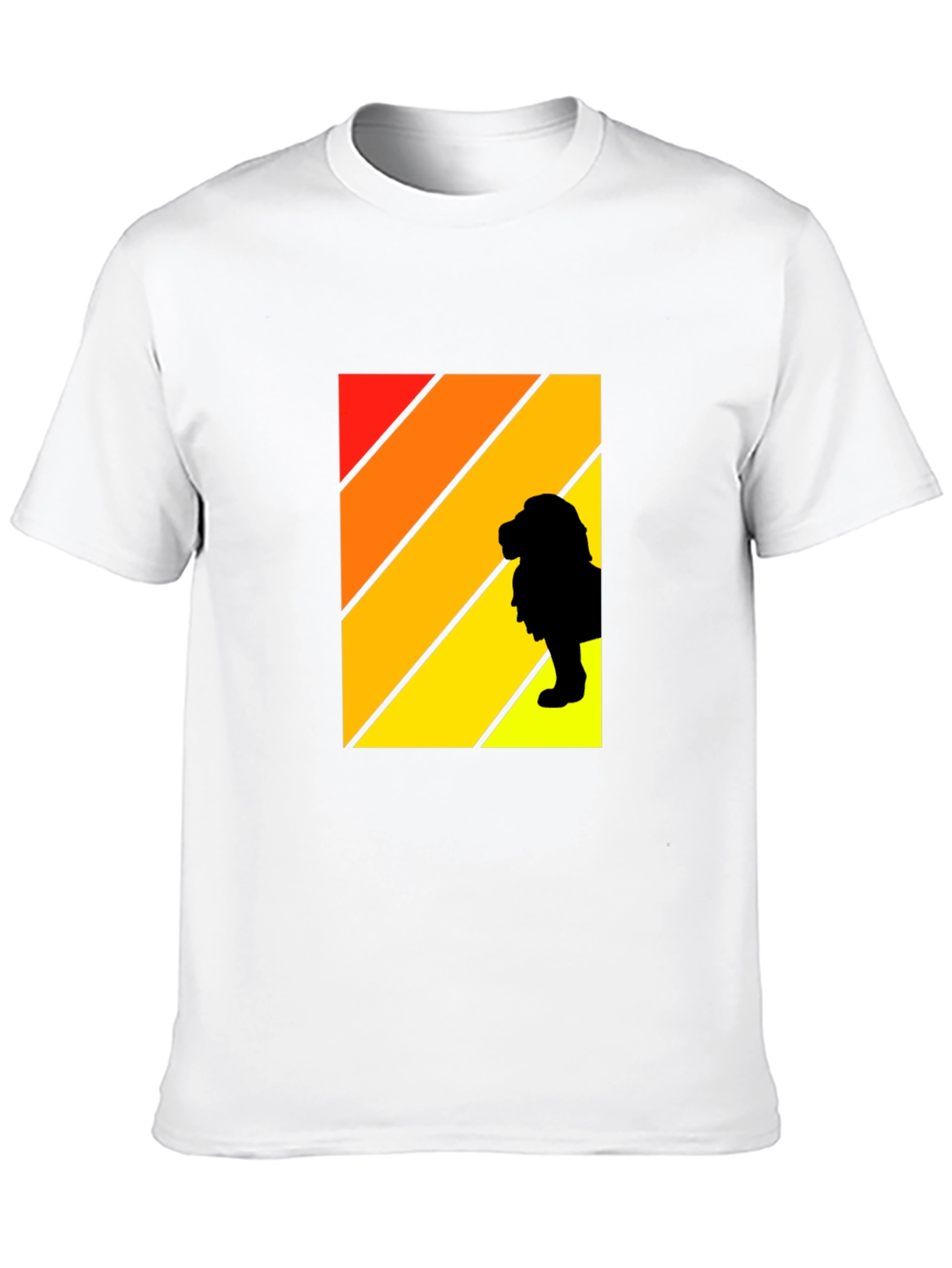 Retro Sunset Lion Graphic Tee - Mens Black T-Shirt