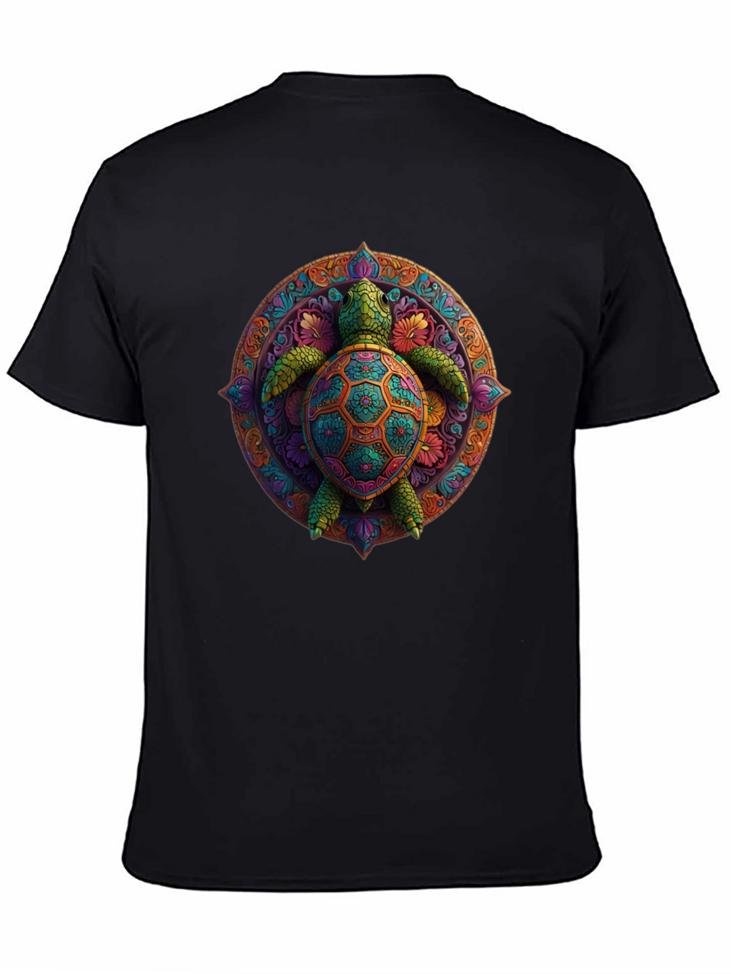 Turtle Mandala Graphic Tee - Black