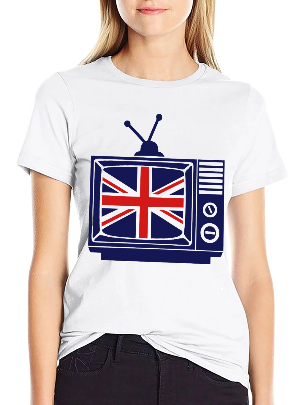 Retro British Flag TV Graphic T-Shirt