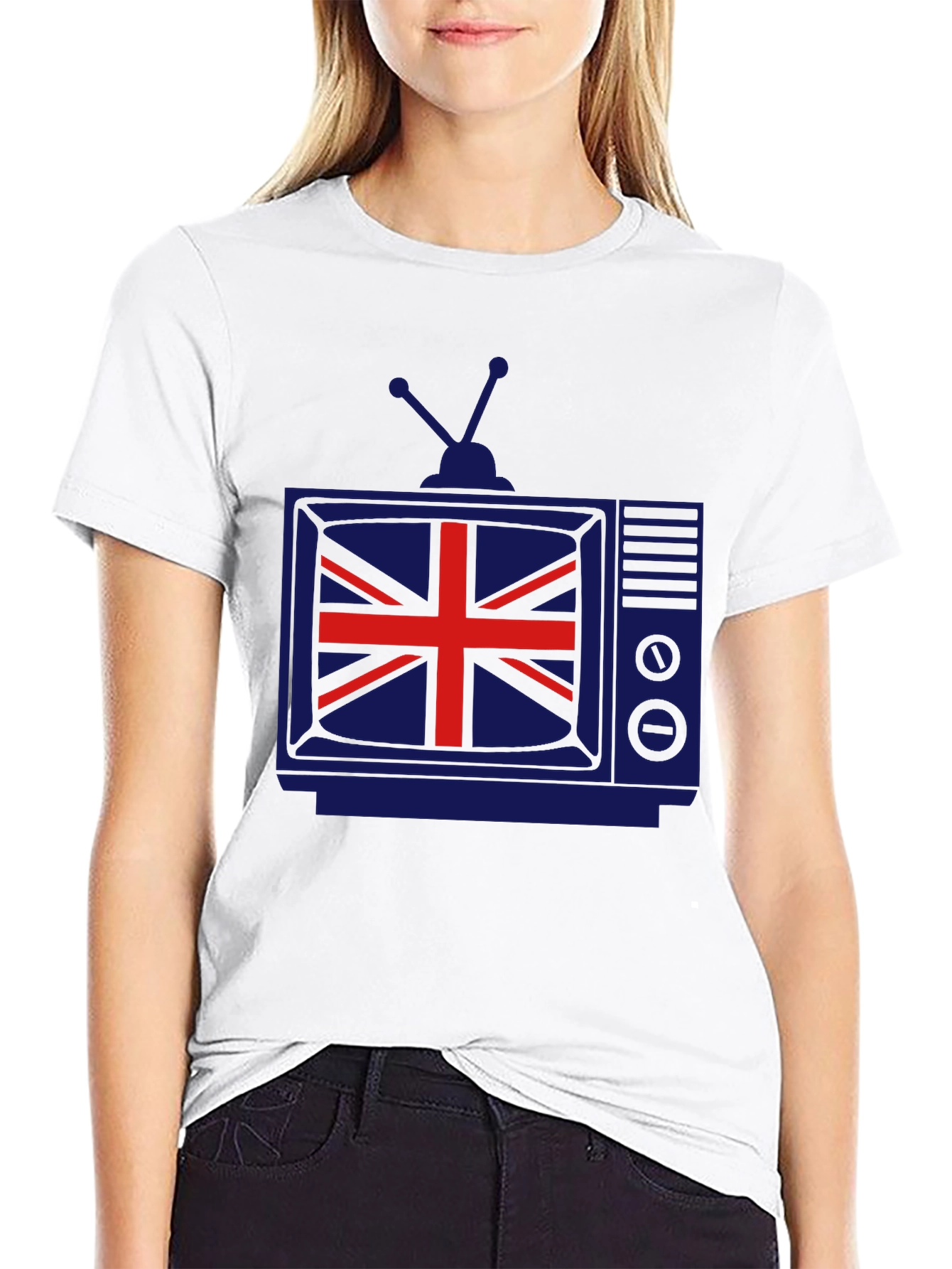 Retro British Flag TV Graphic T-Shirt